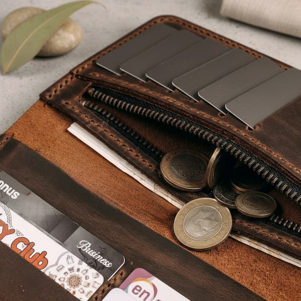 METROPOLİS - Deri Dikey Cüzdan