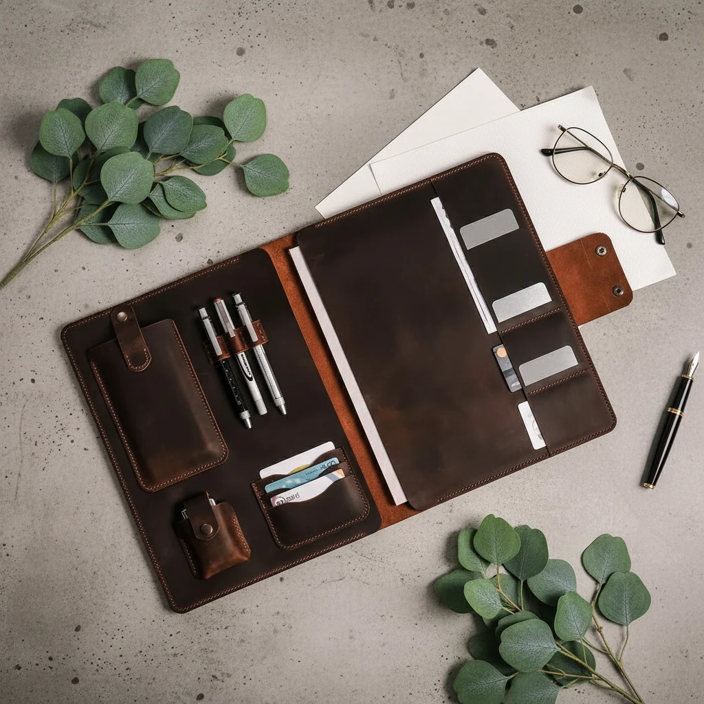 PERGE - Deri XL Organizer (13" Uyumlu)