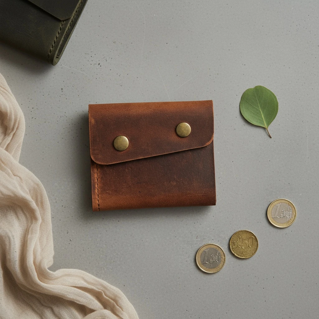 PRİENE - Deri Katlanabilir Mini Cüzdan main variant image