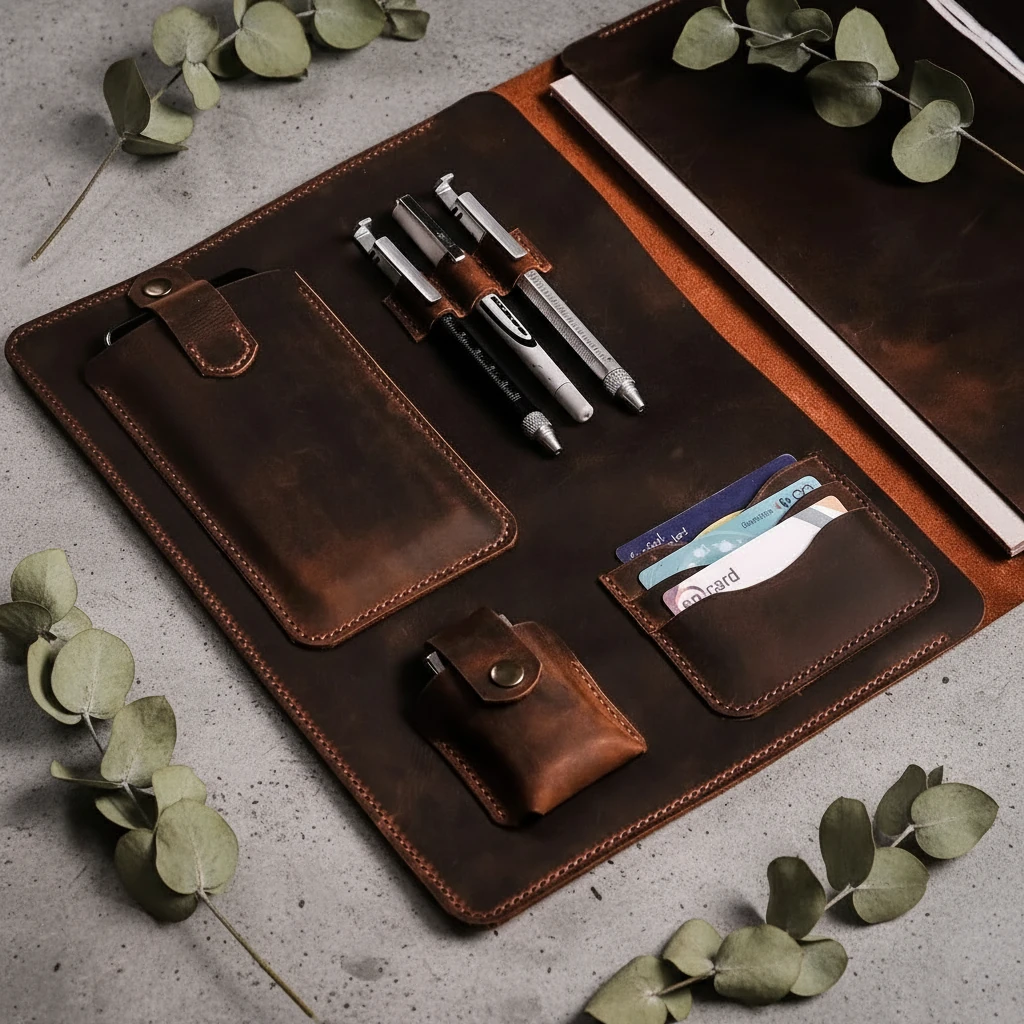 PERGE - Deri XL Organizer (13" Uyumlu)