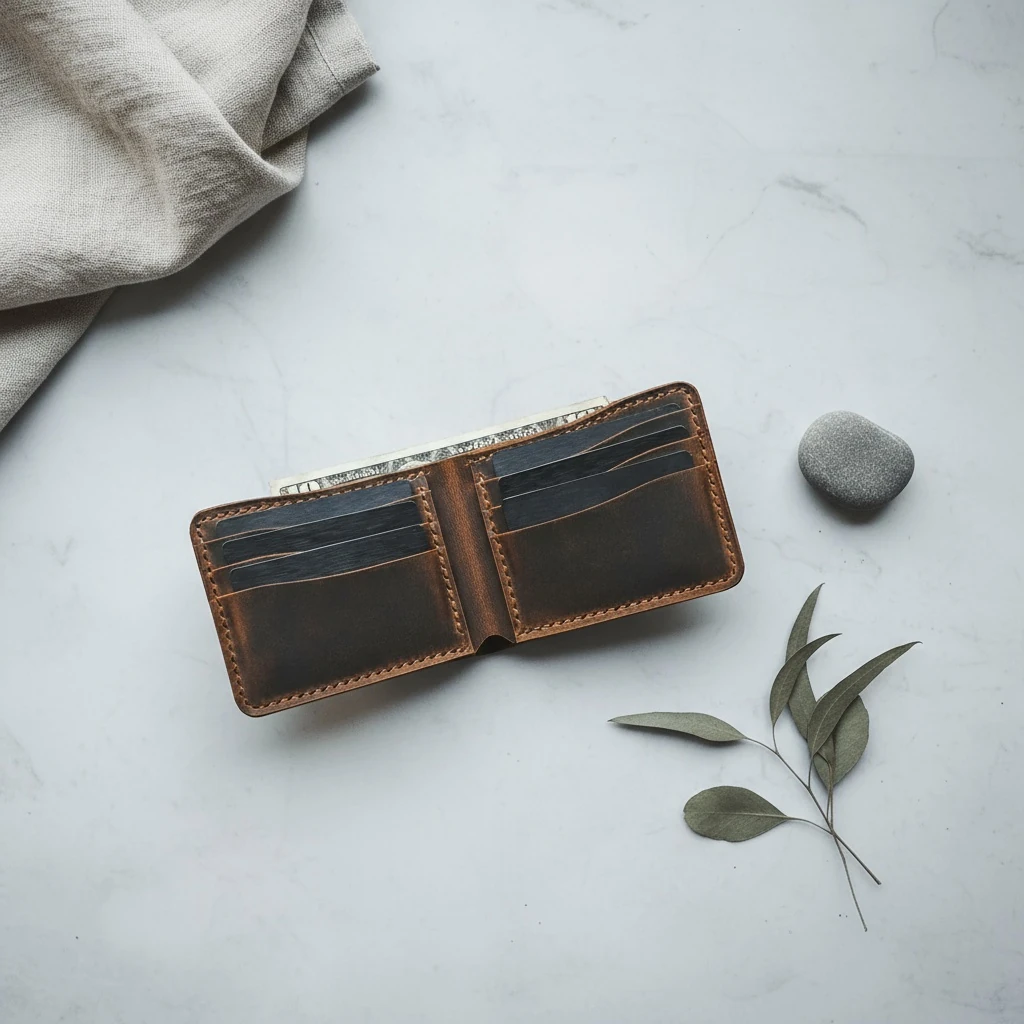 SÜMELA - Deri Klasik Bifold Cüzdan image