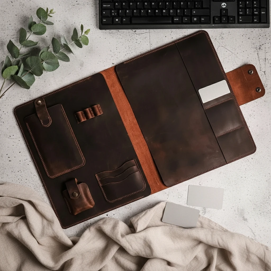 PERGE - Deri XL Organizer (13" Uyumlu)