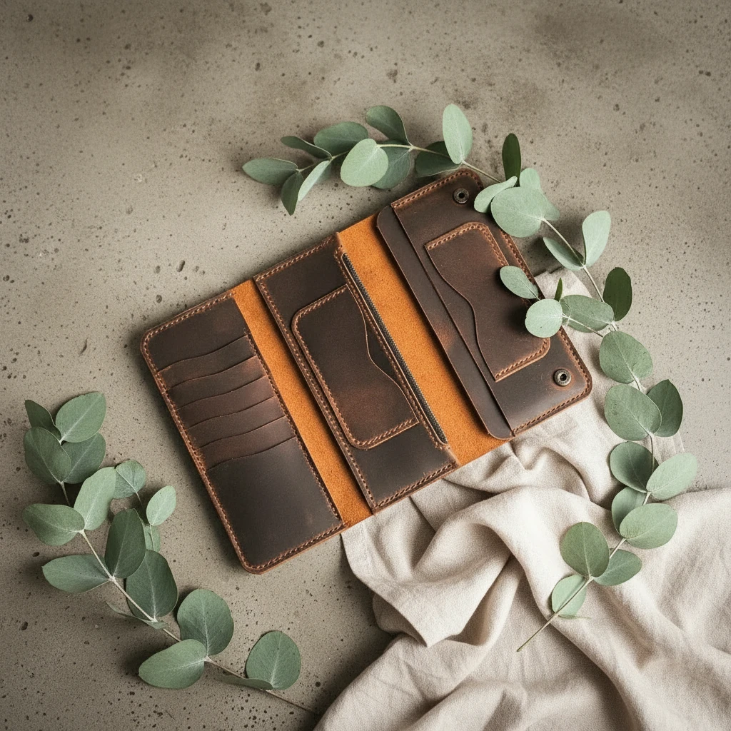 ANADOLU - Deri Dikey Organizer Cüzdan