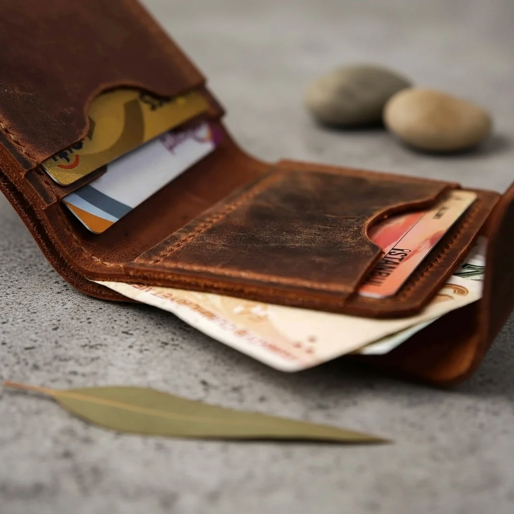 PRİENE - Deri Katlanabilir Mini Cüzdan