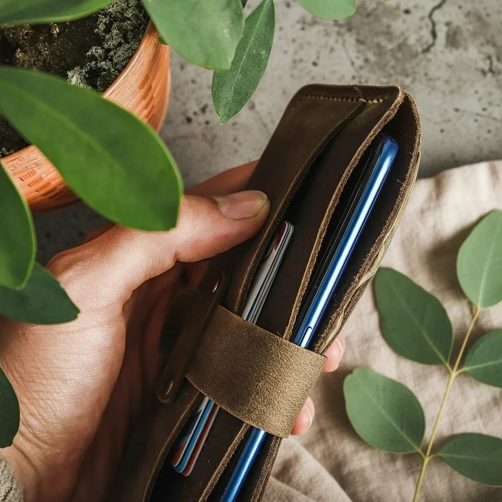 SİDE - Deri Telefon Cüzdanı