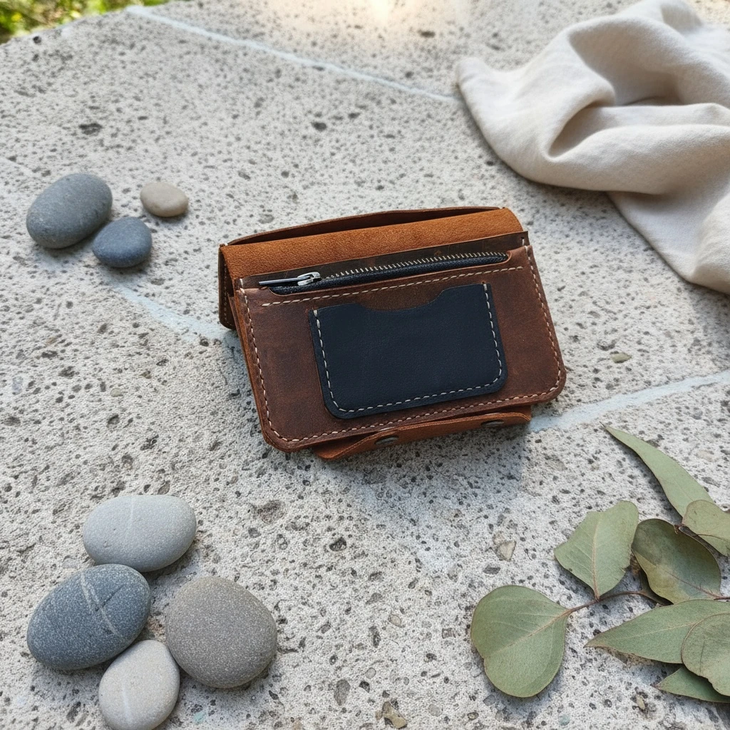 ALİNDA - Deri Orta Boy Dikey Cüzdan