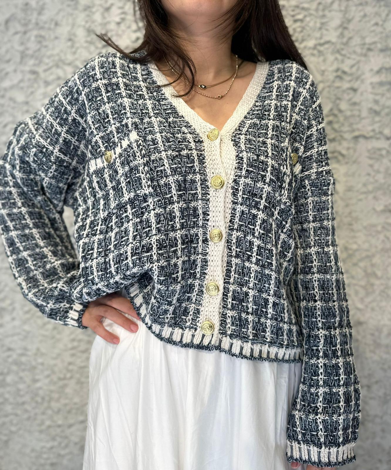 Düğme Detaylı Oversize Hırka