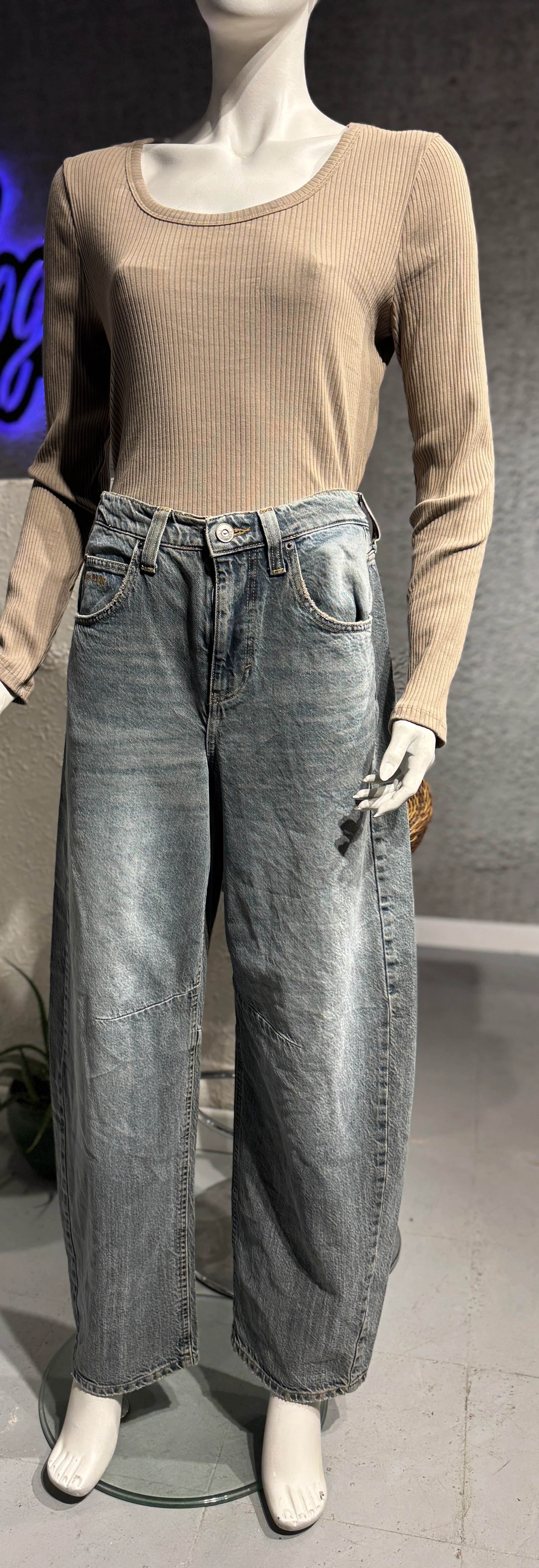 Bol Paça Gri Jean Belden Ayarlı