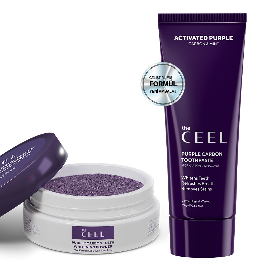 Activated Purple Charcoal Whitening Teeth Whitening Set (Toothpaste + Tooth Powder)