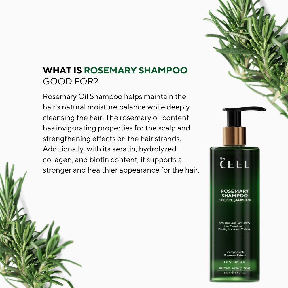 Rosemary Shampoo for better hair growth with keratin, biotin and collagen extract - 250 ml