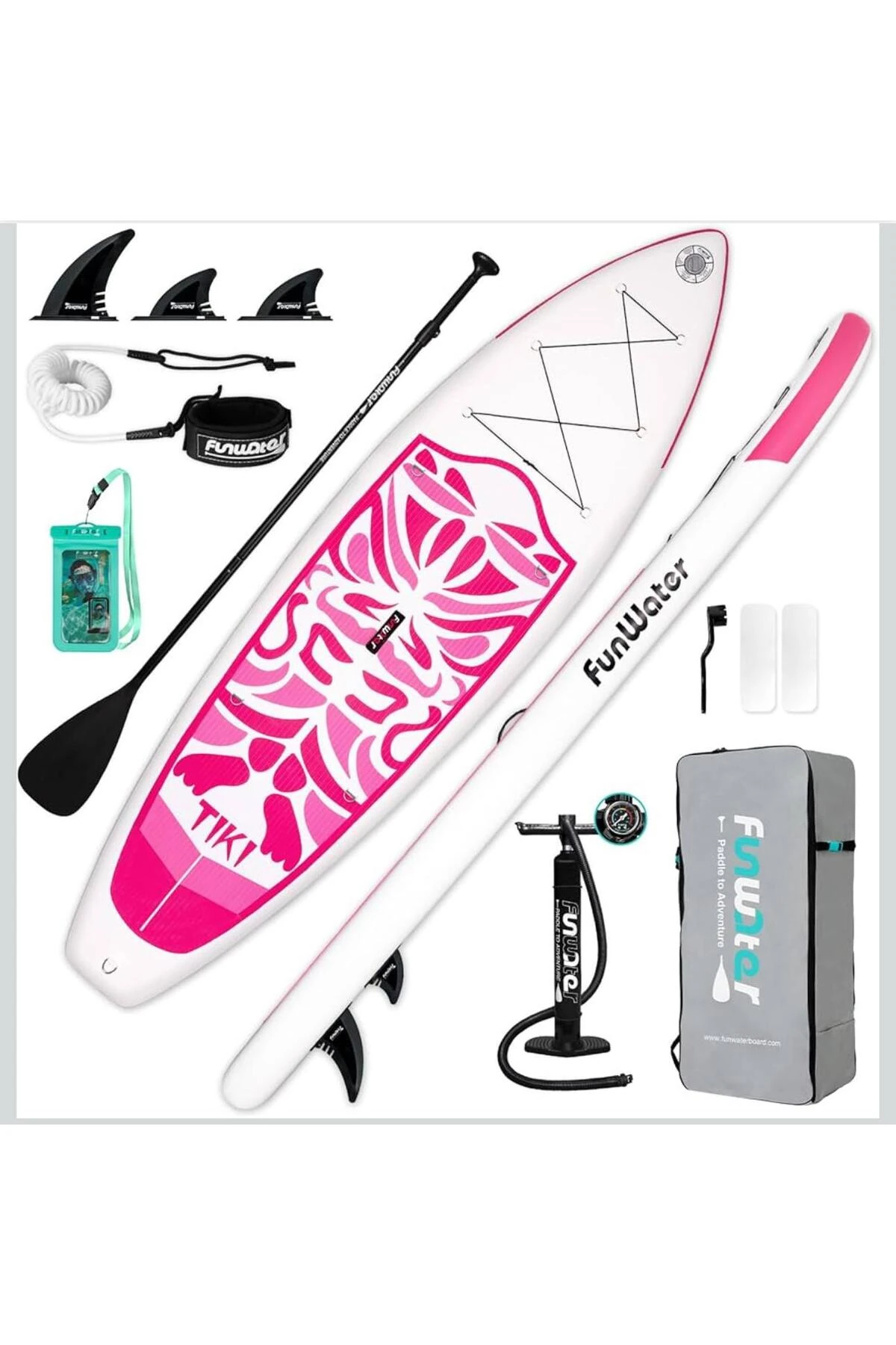 TIKI PINK ŞİŞME SUP BOARD/STAND UP PADDLE BOARD 320x83x15 CM PEMBE