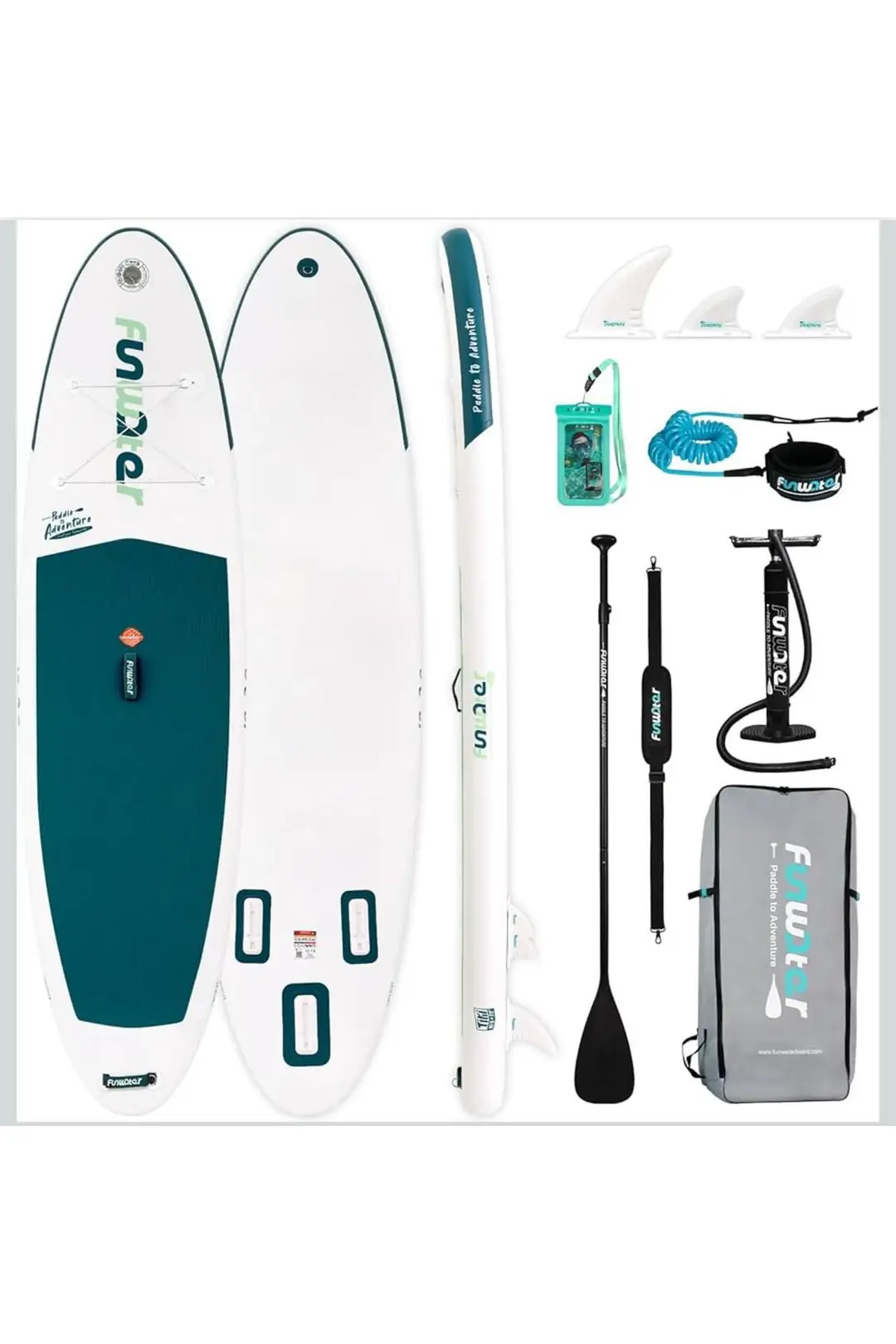 Paddle Adventure Yeşil Şişme SUP Board | 320x83x15 cm All-Around Set