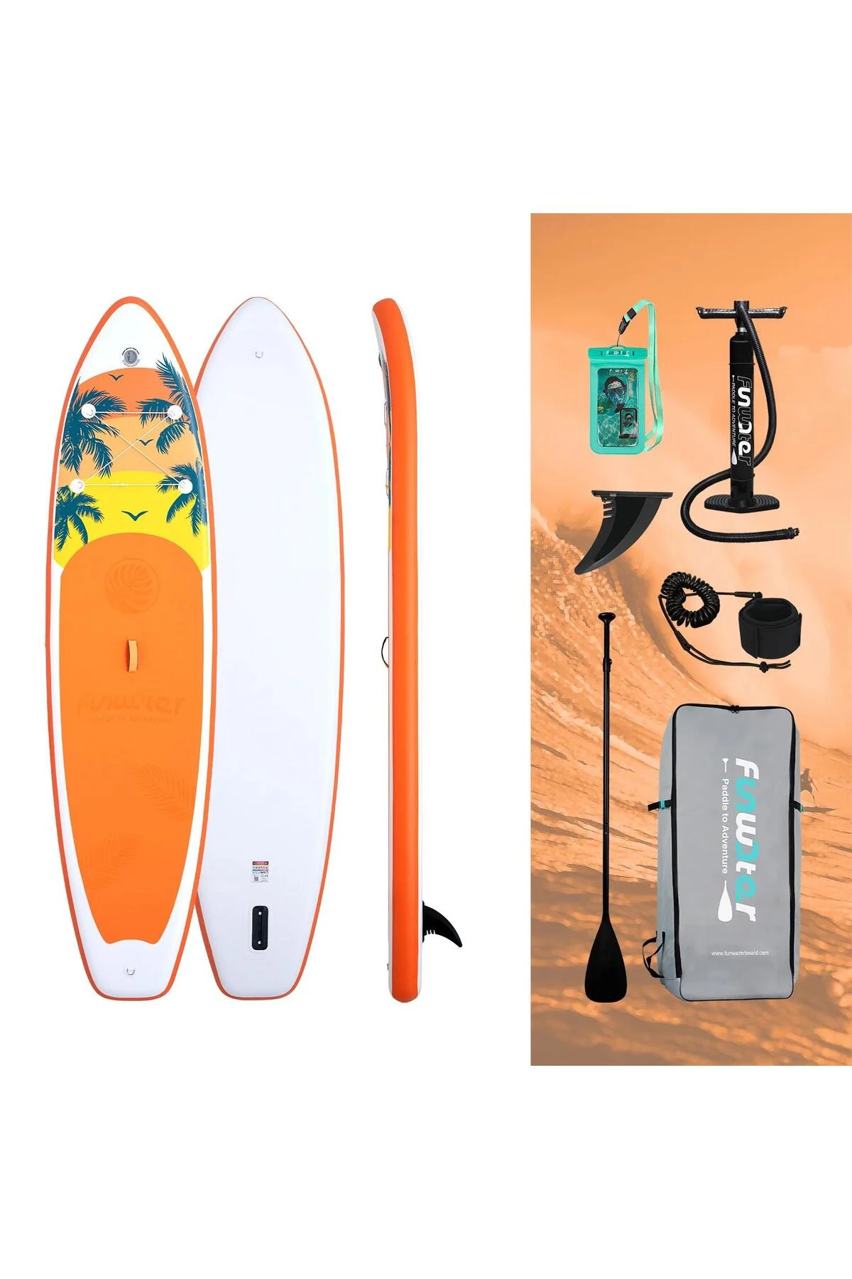 ISLAND EXPOLER ŞİŞME SUP BOARD/STAND UP PADDLE BOARD 335x85x15 CM TURUNCU