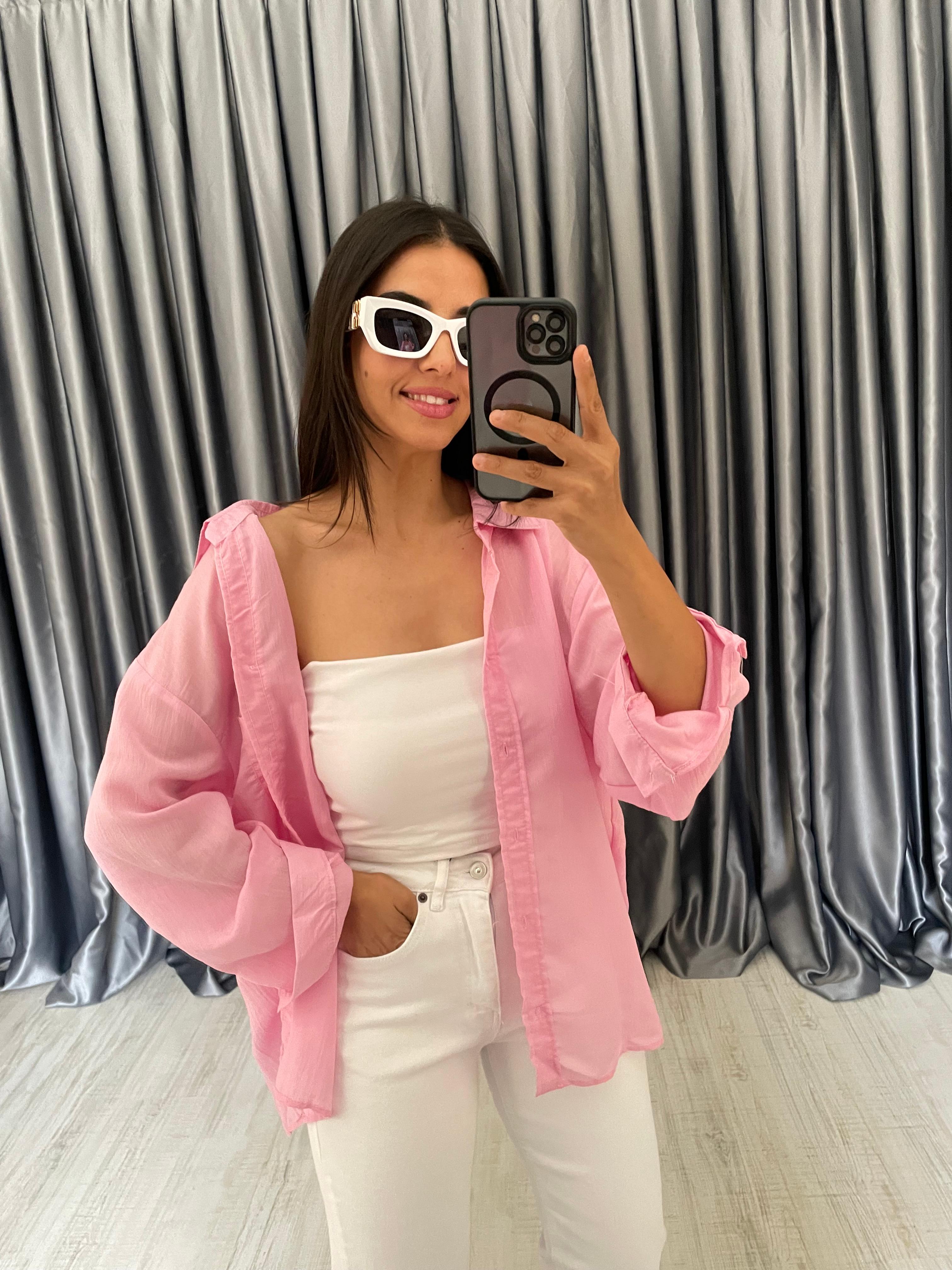 Tensel Standart Gömlek - Pembe