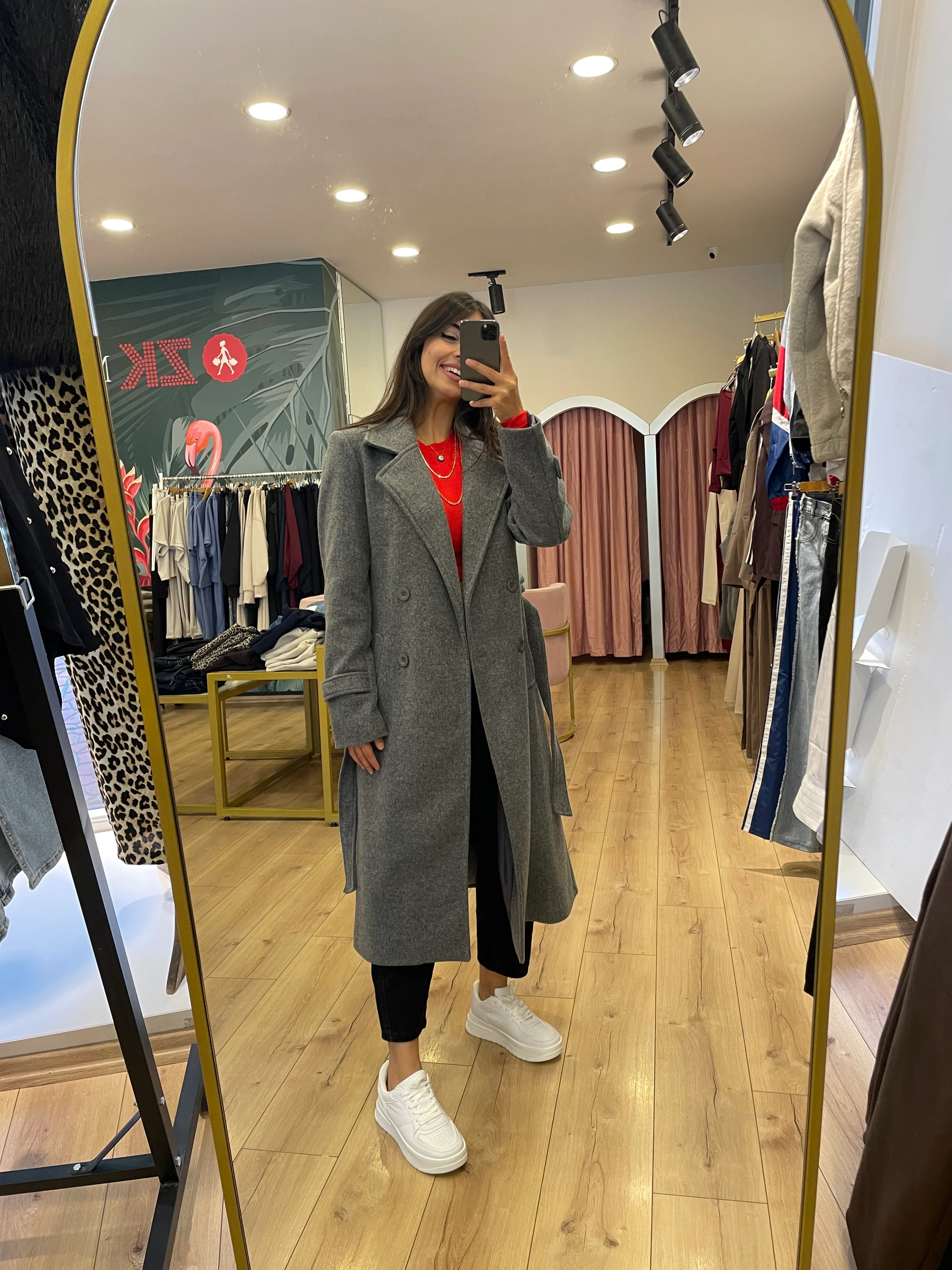 Bağlama Detaylı Kaşe Kaban