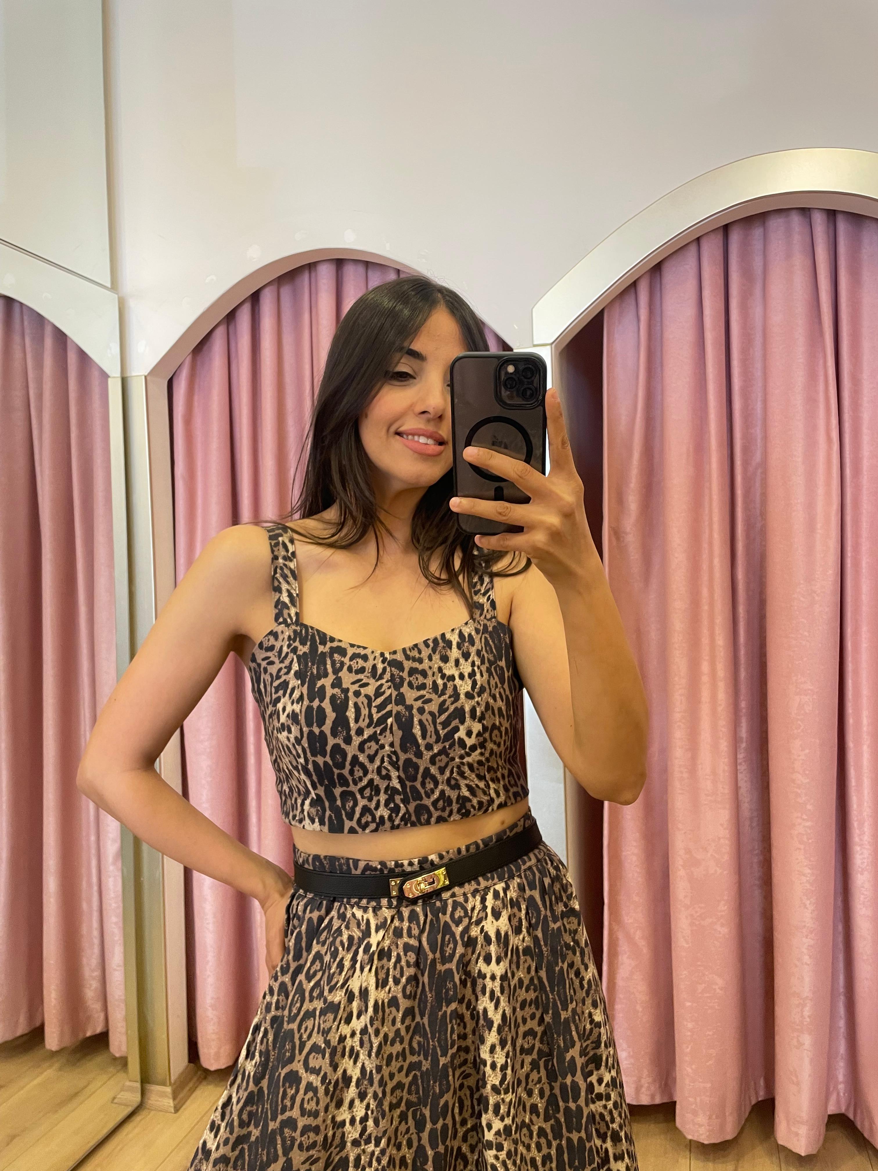 Leopar Crop Etek Takım 