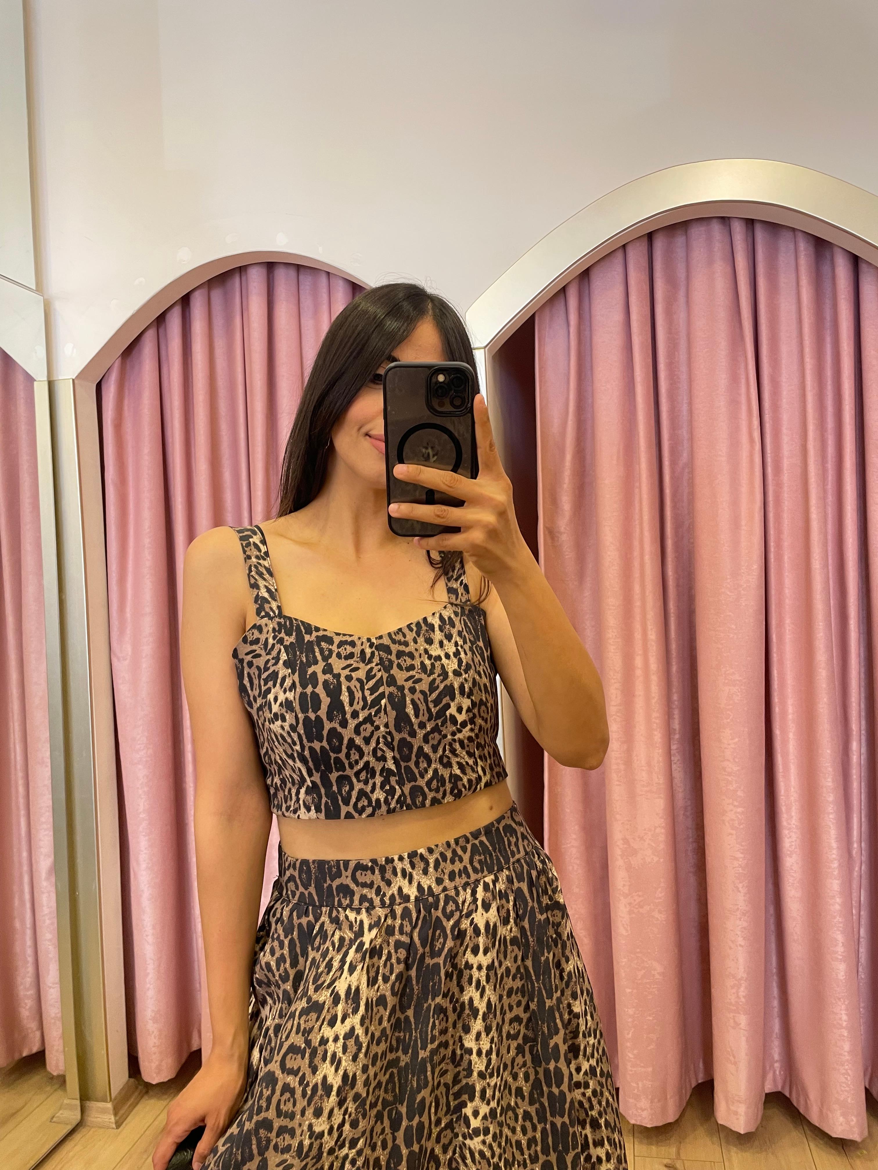 Leopar Crop Etek Takım 