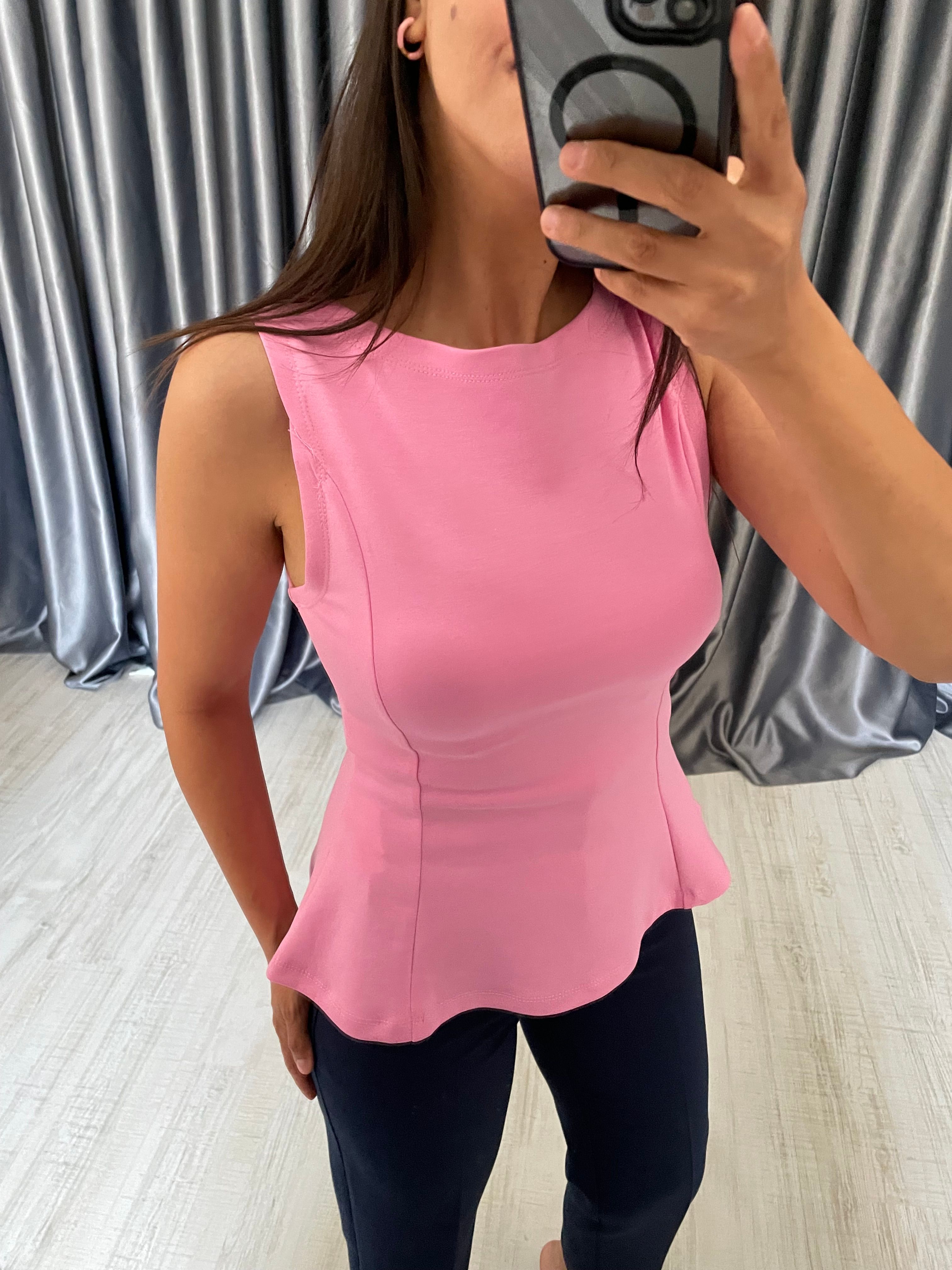 Kayık Yaka Peplum Bluz