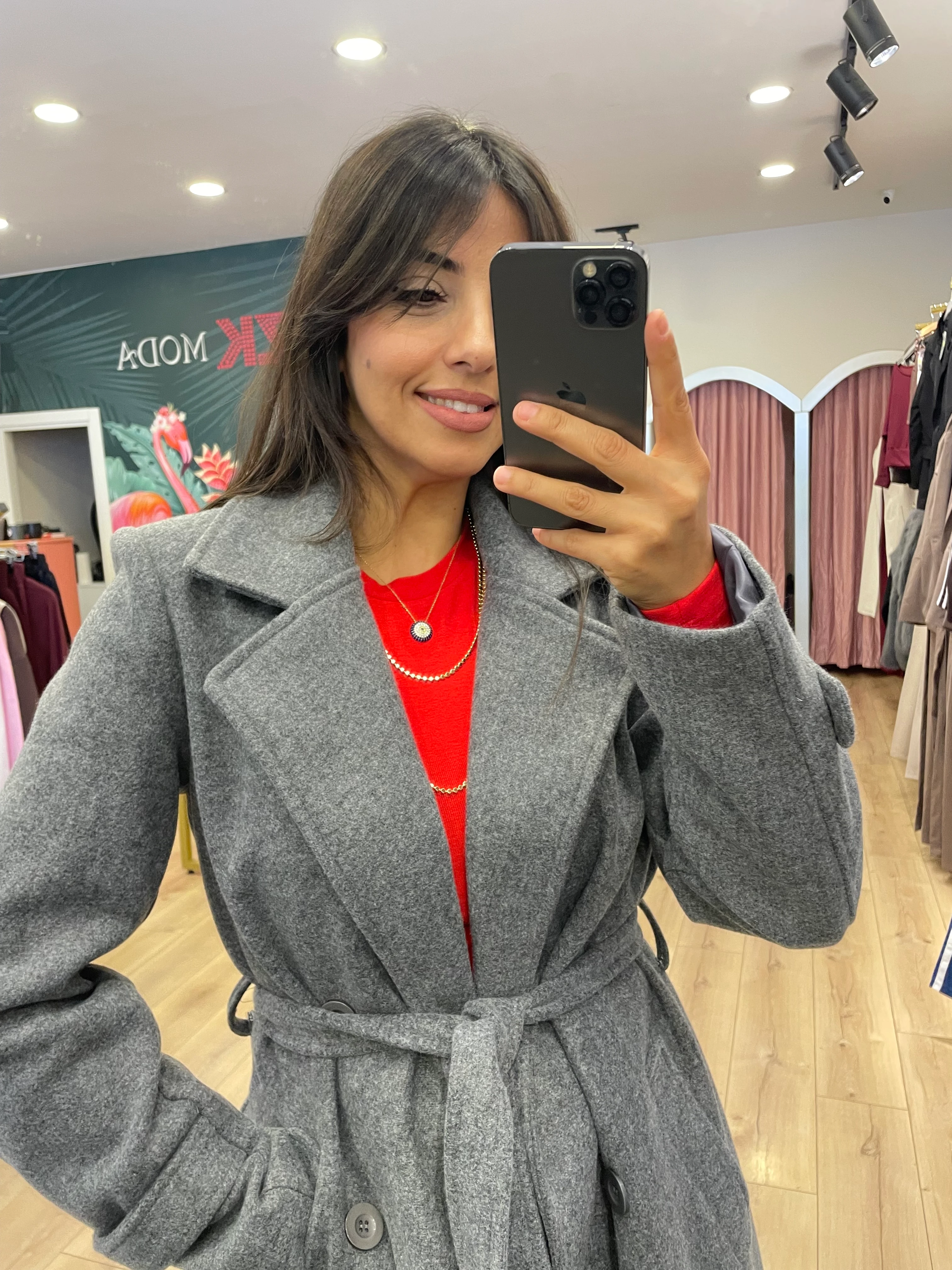 Bağlama Detaylı Kaşe Kaban