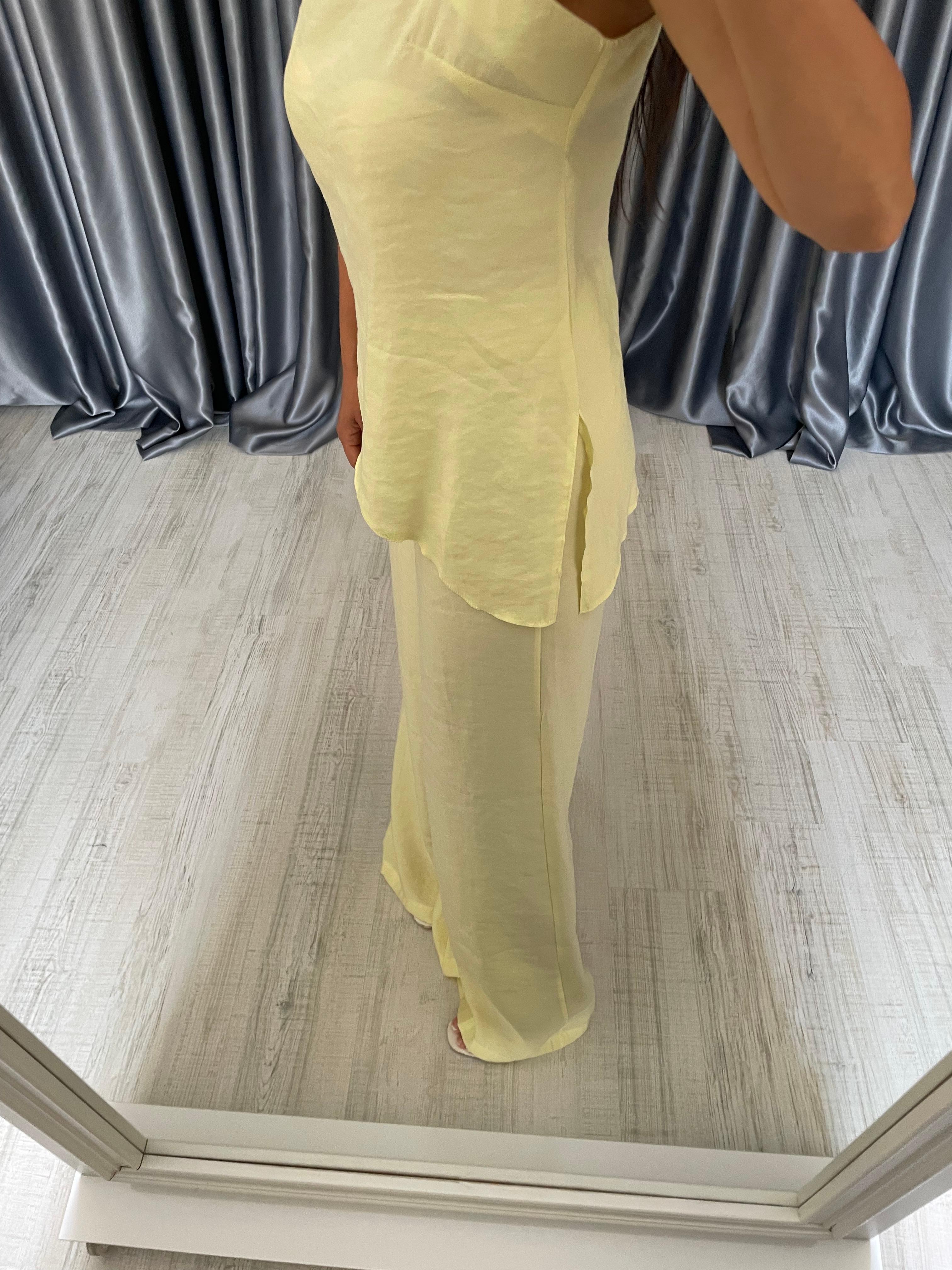 Asimetrik Bluz Pantolon Takım