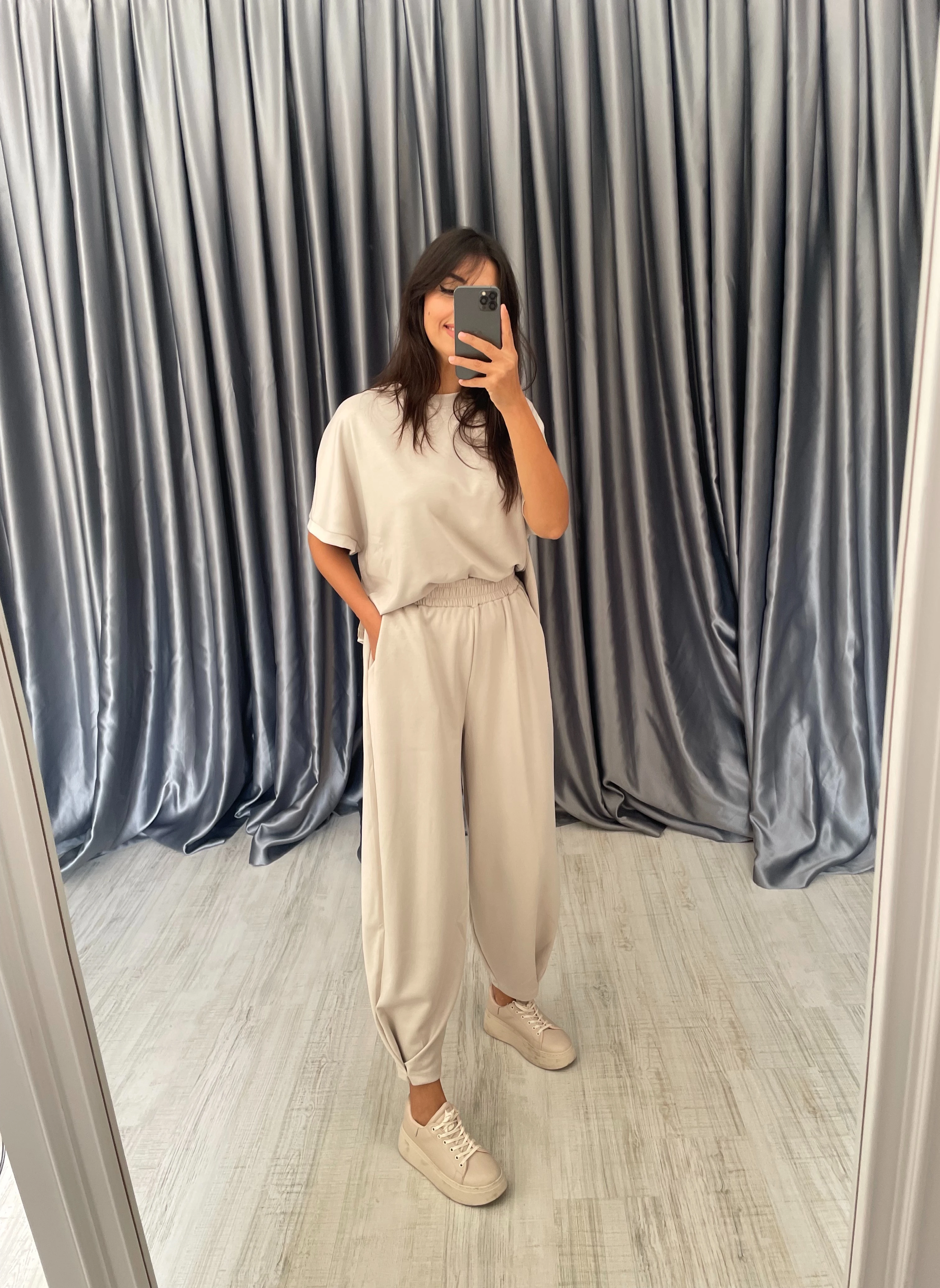 Paça Pens Detaylı Eşofman Takımı  - Bej