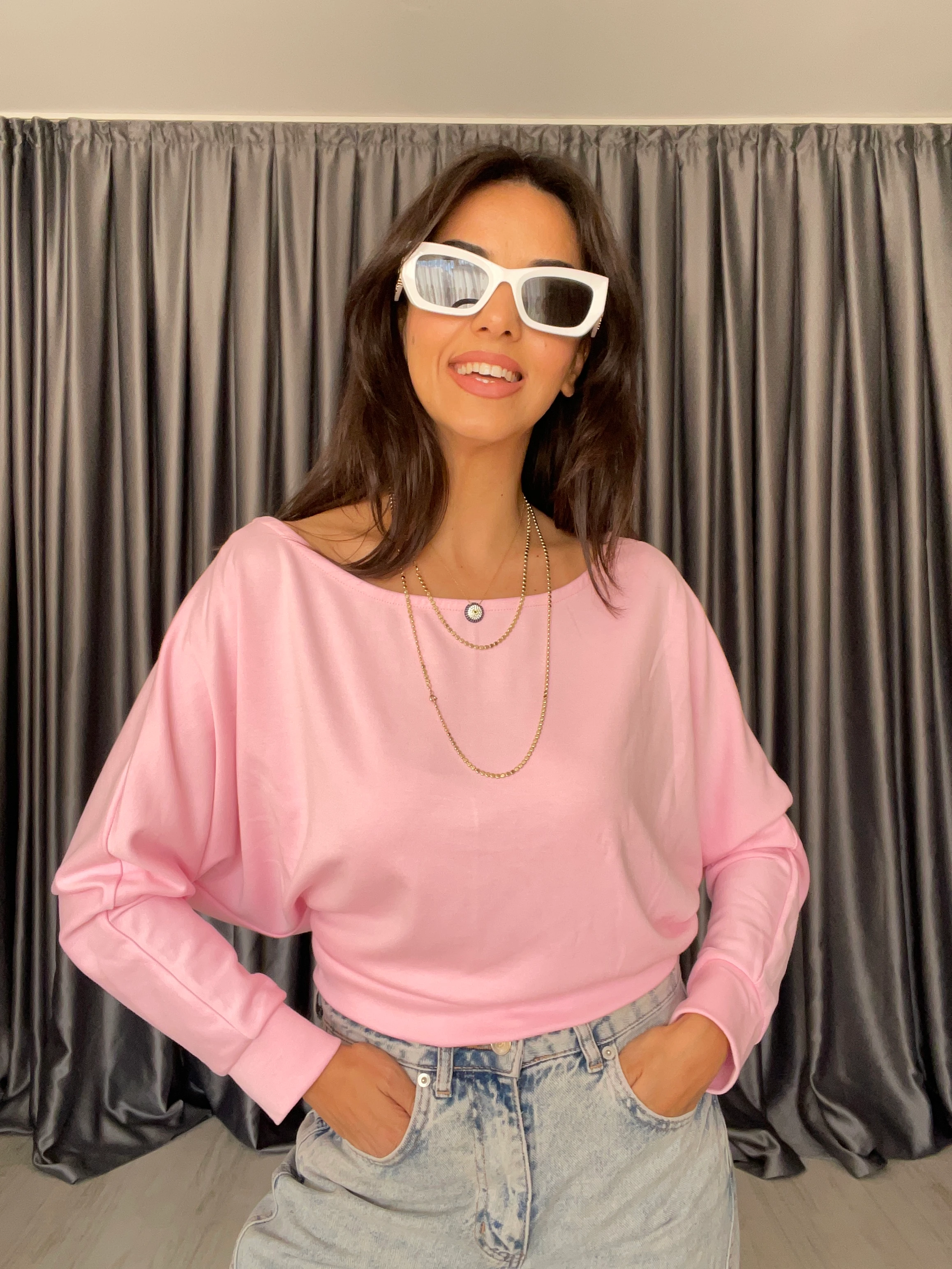 Düşük Omuz Modal Bluz 