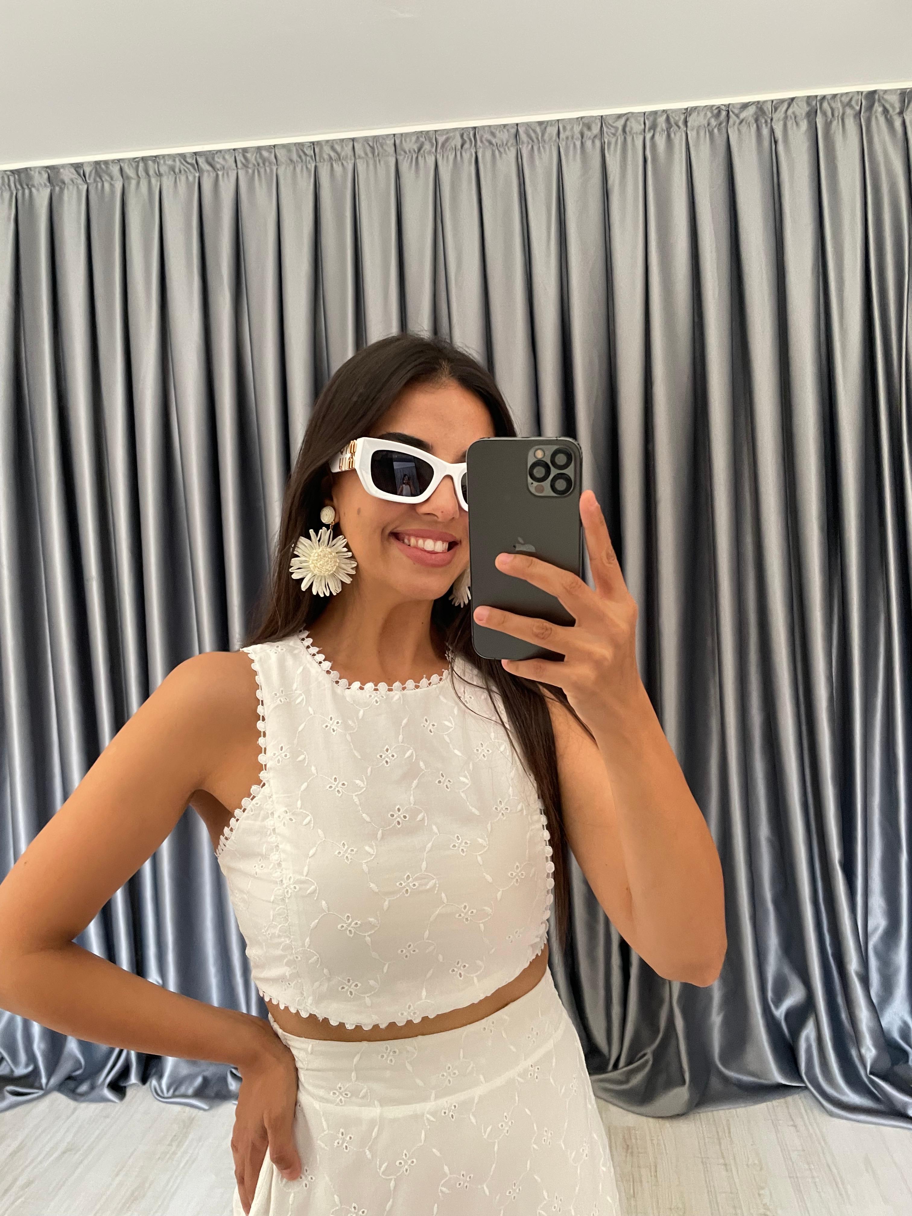 Arka Beli Lastikli Etek Crop Takım