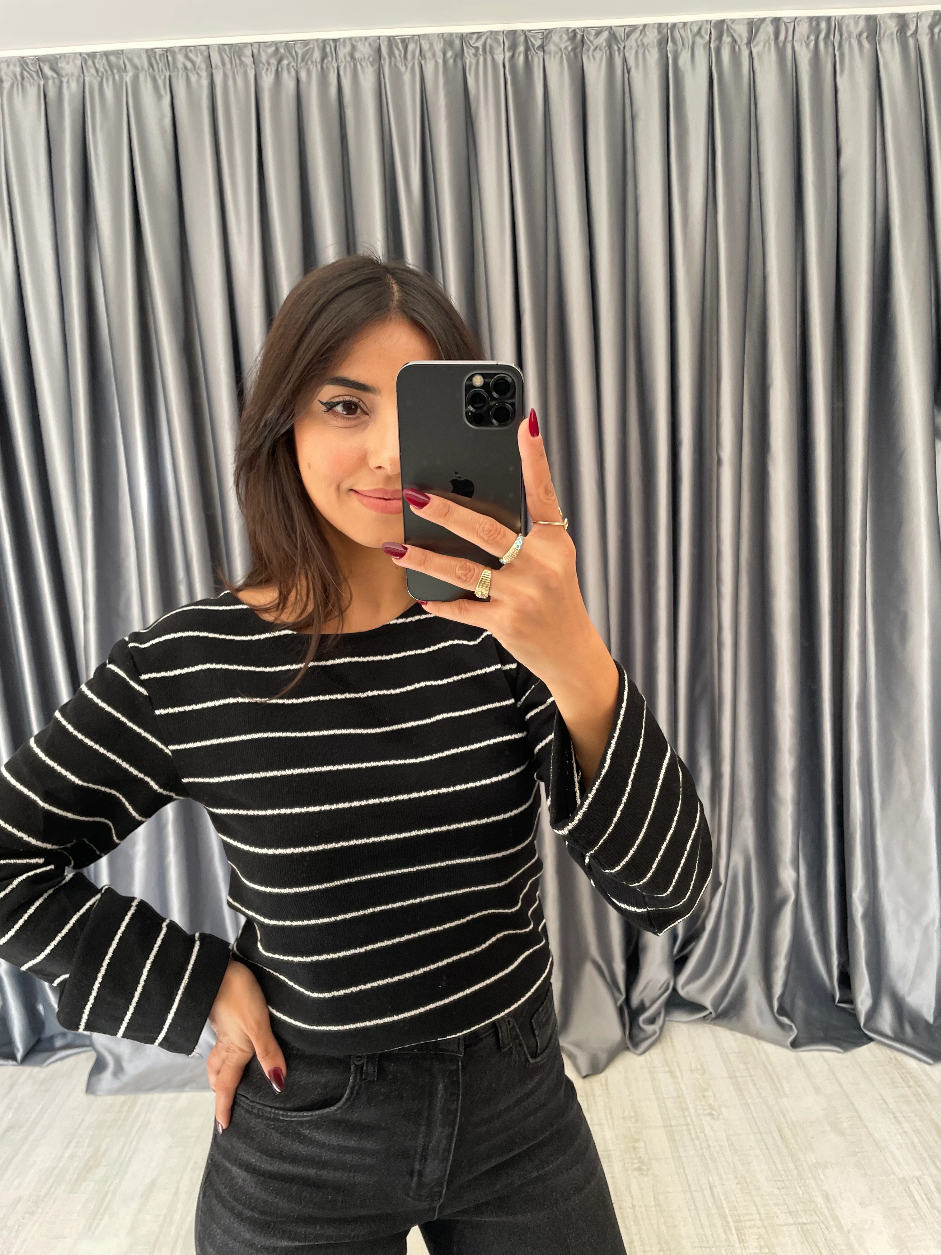 ZR Geniş Yaka Triko - Siyah