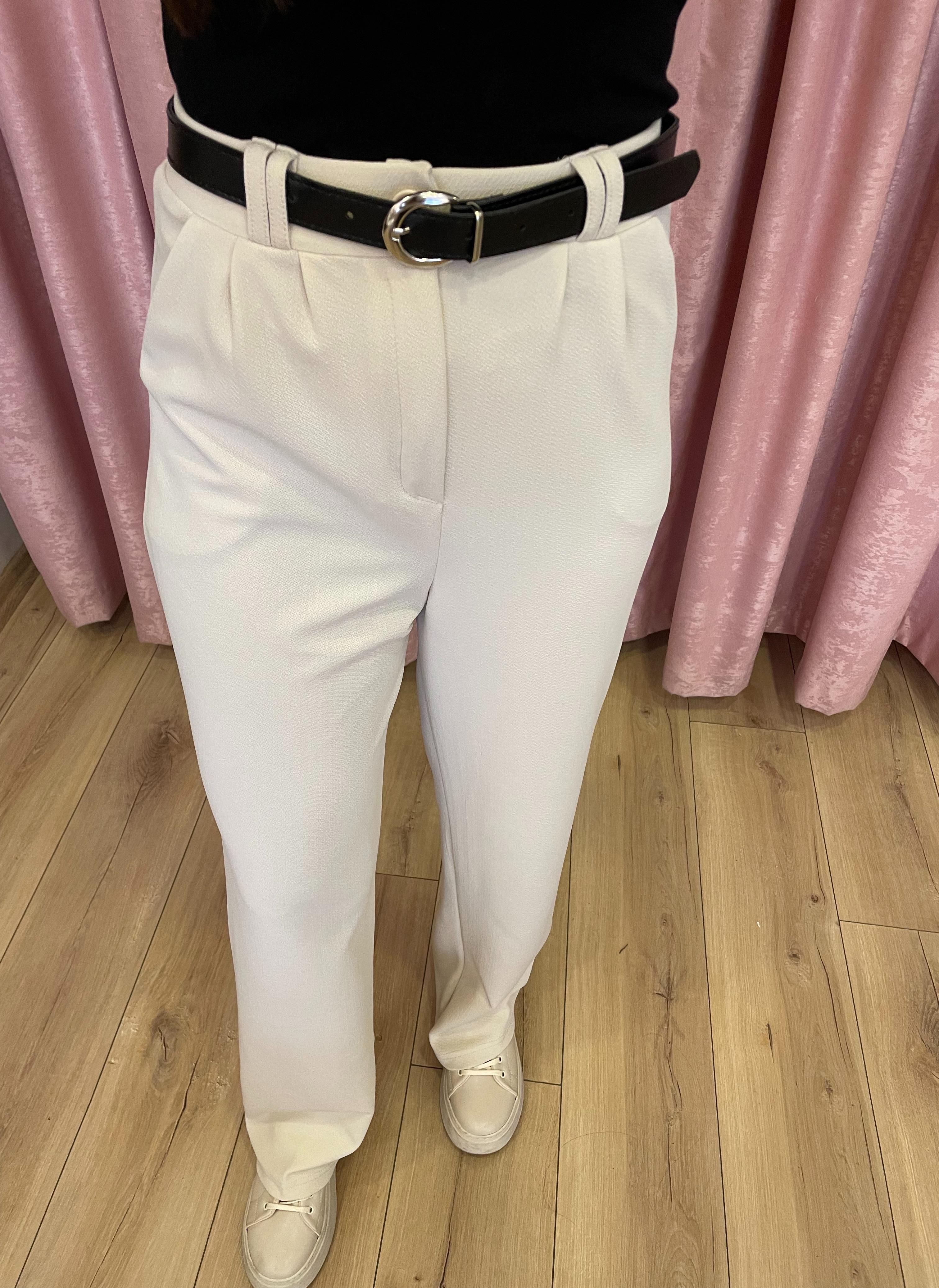 Kemerli Crep Palazzo Pantolon 