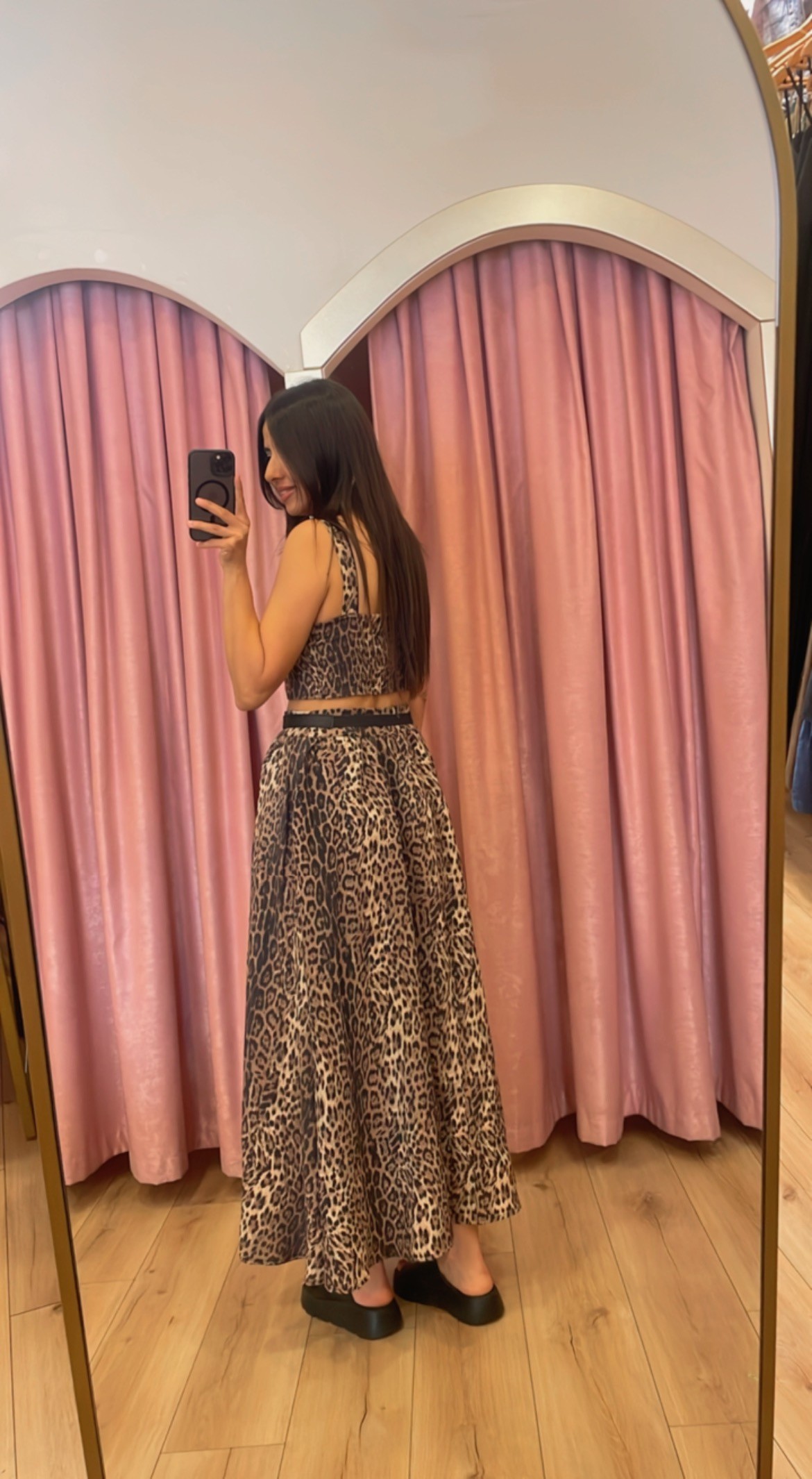 Leopar Crop Etek Takım 