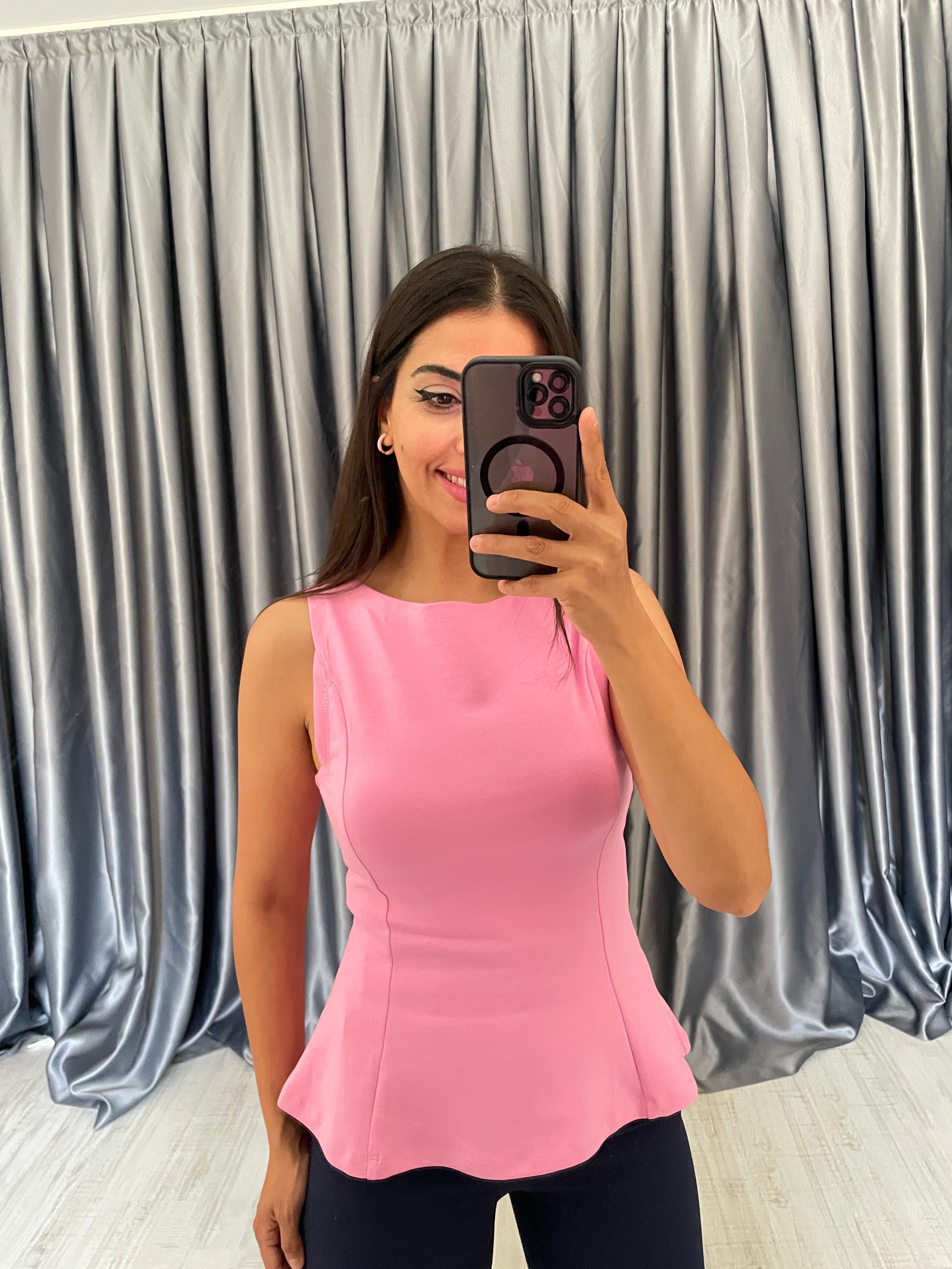 Kayık Yaka Peplum Bluz