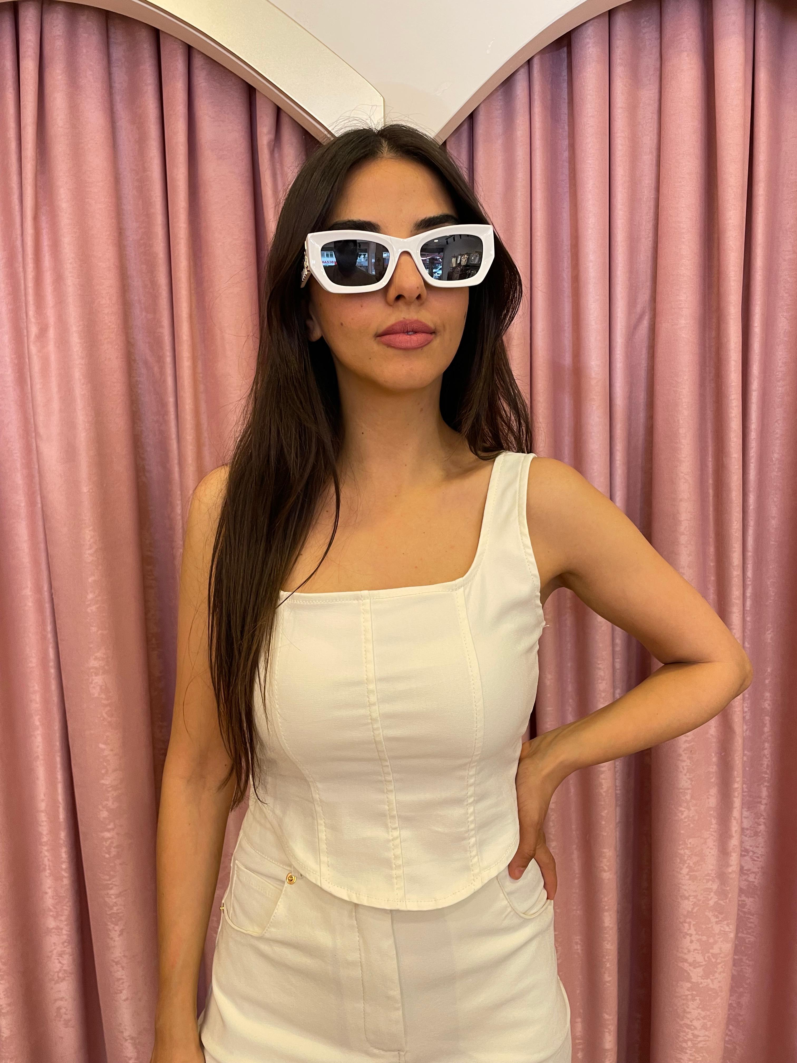 İnce Korse Detaylı Denim Crop