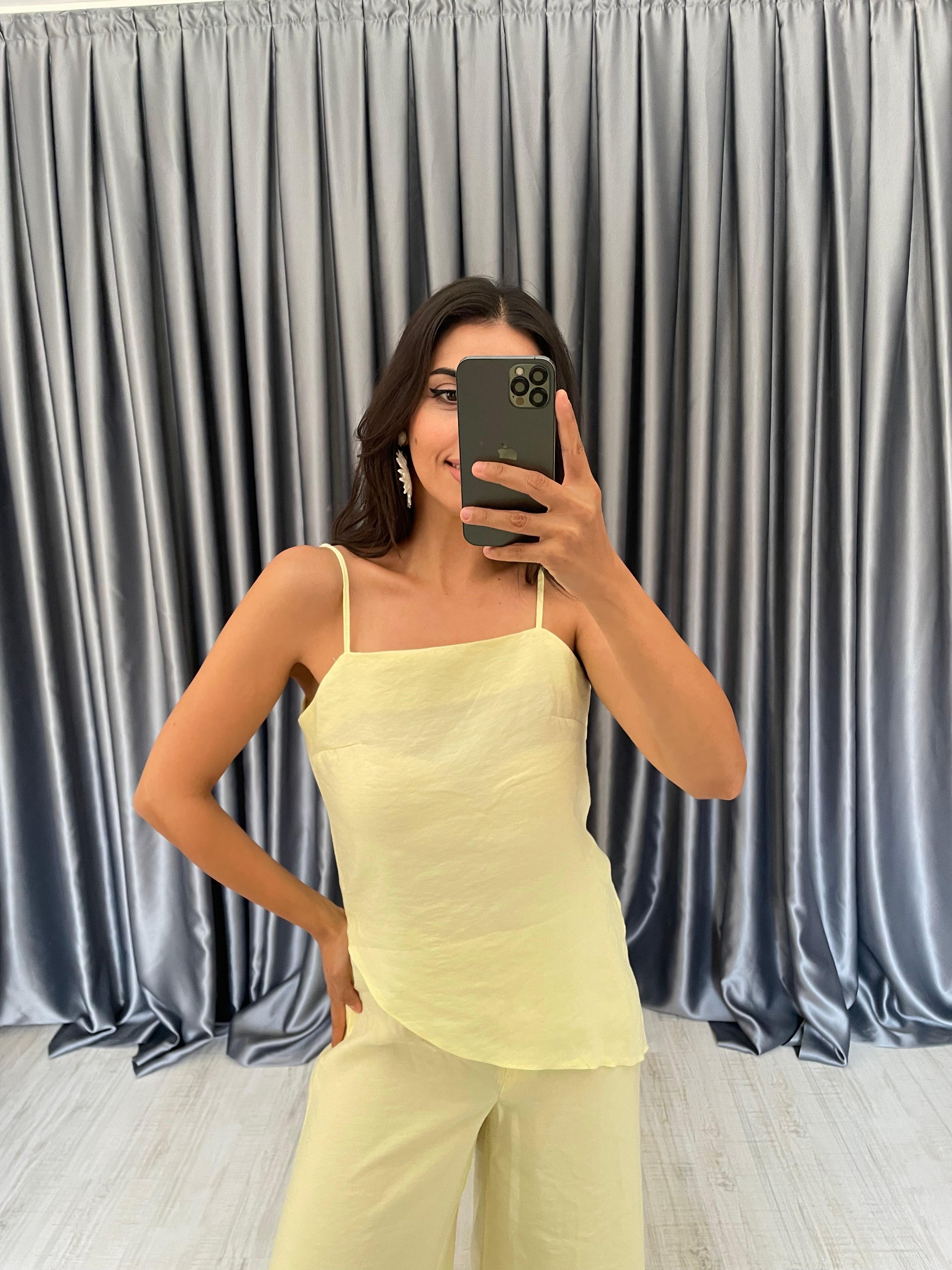 Asimetrik Bluz Pantolon Takım