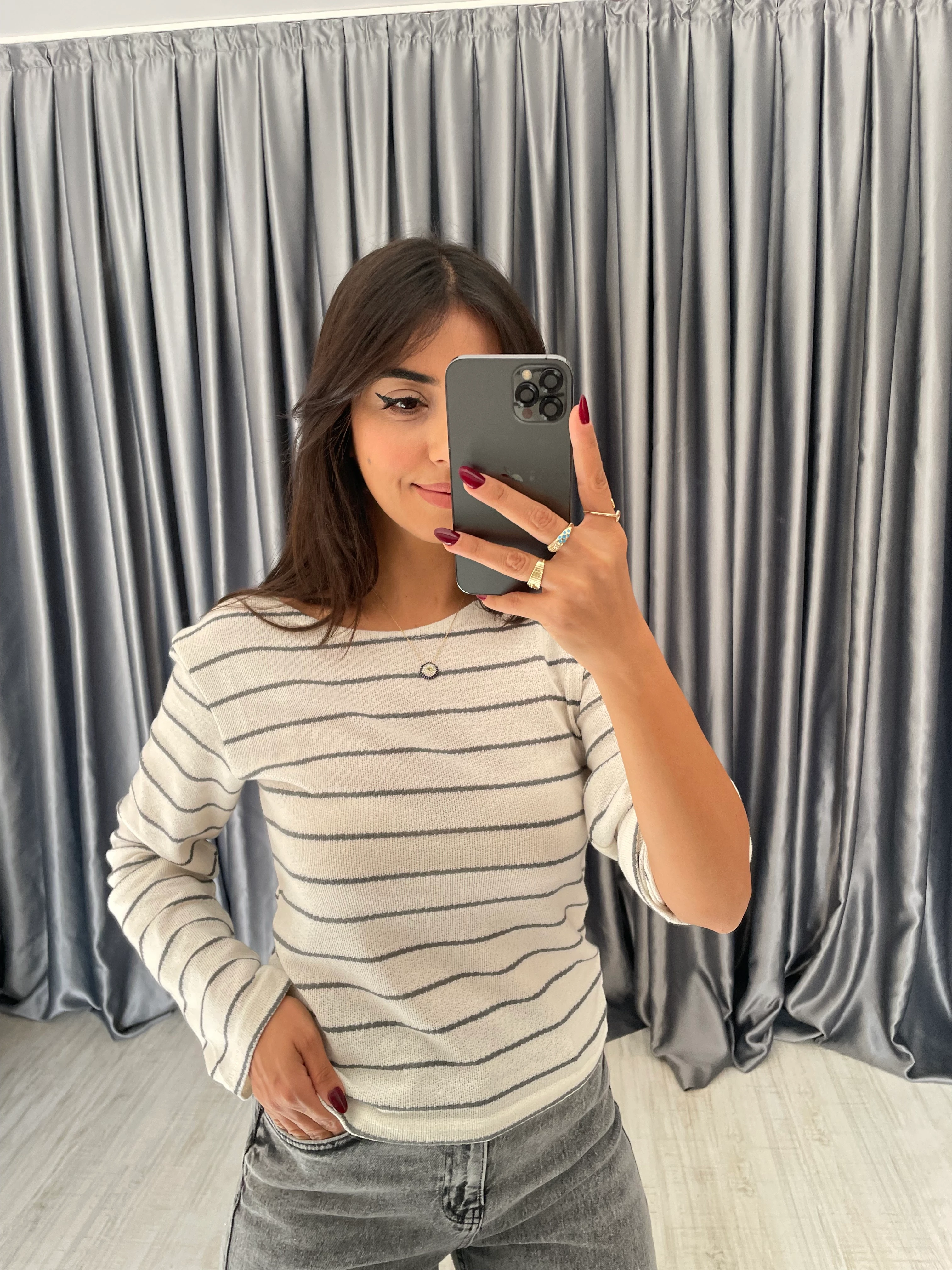 ZR Geniş Yaka Triko - Beyaz