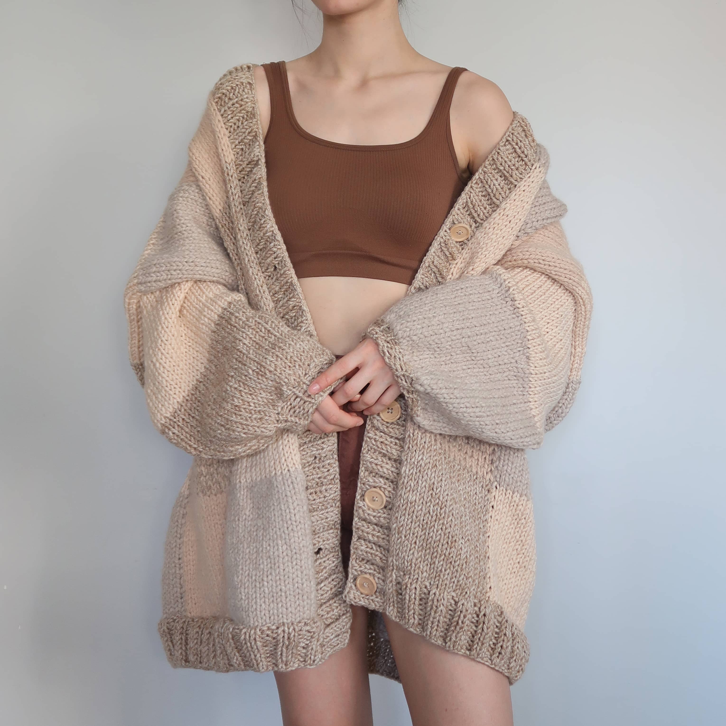 Thinner Wood Patchwork Cardigan