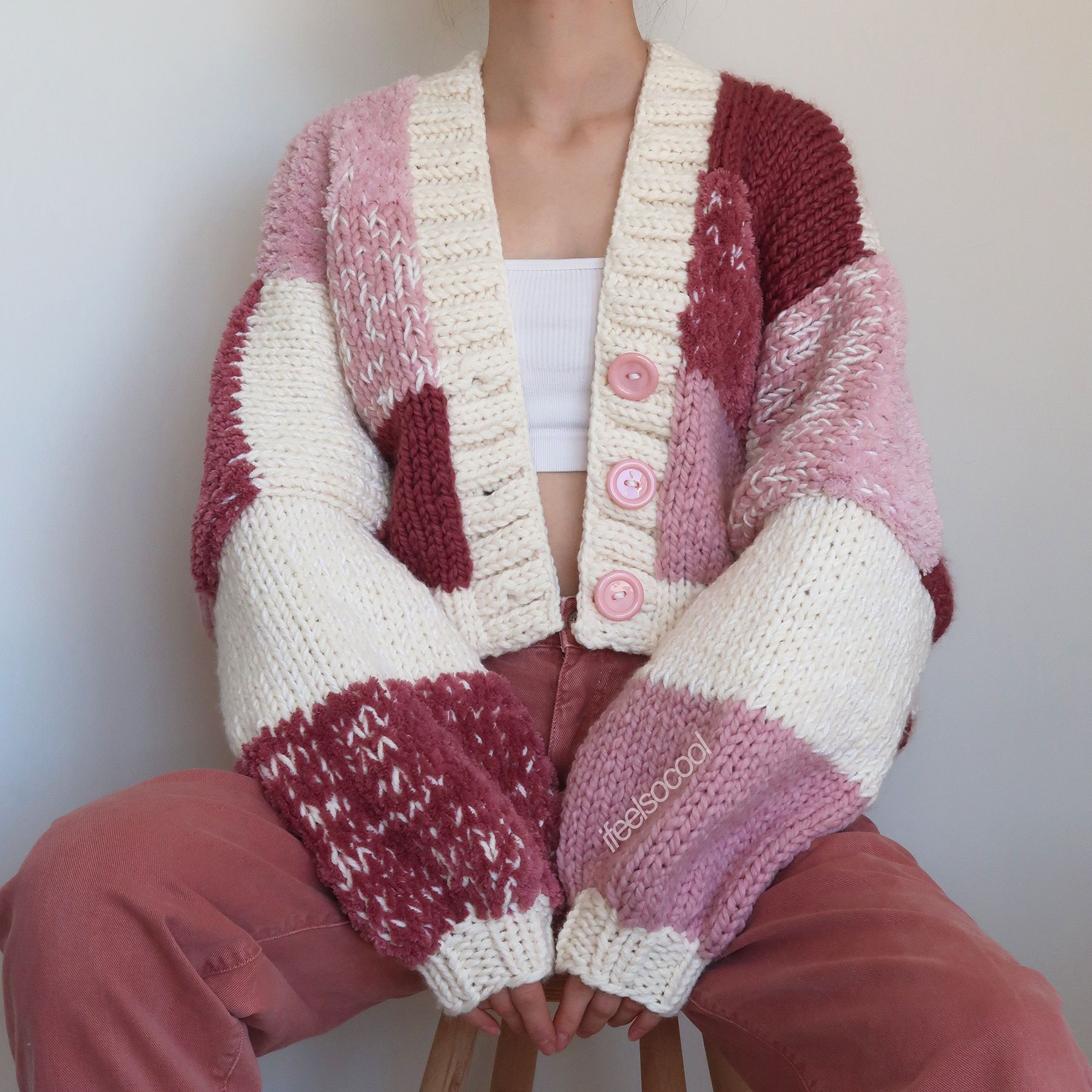 Cherry Blossom Patchwork Cardigan