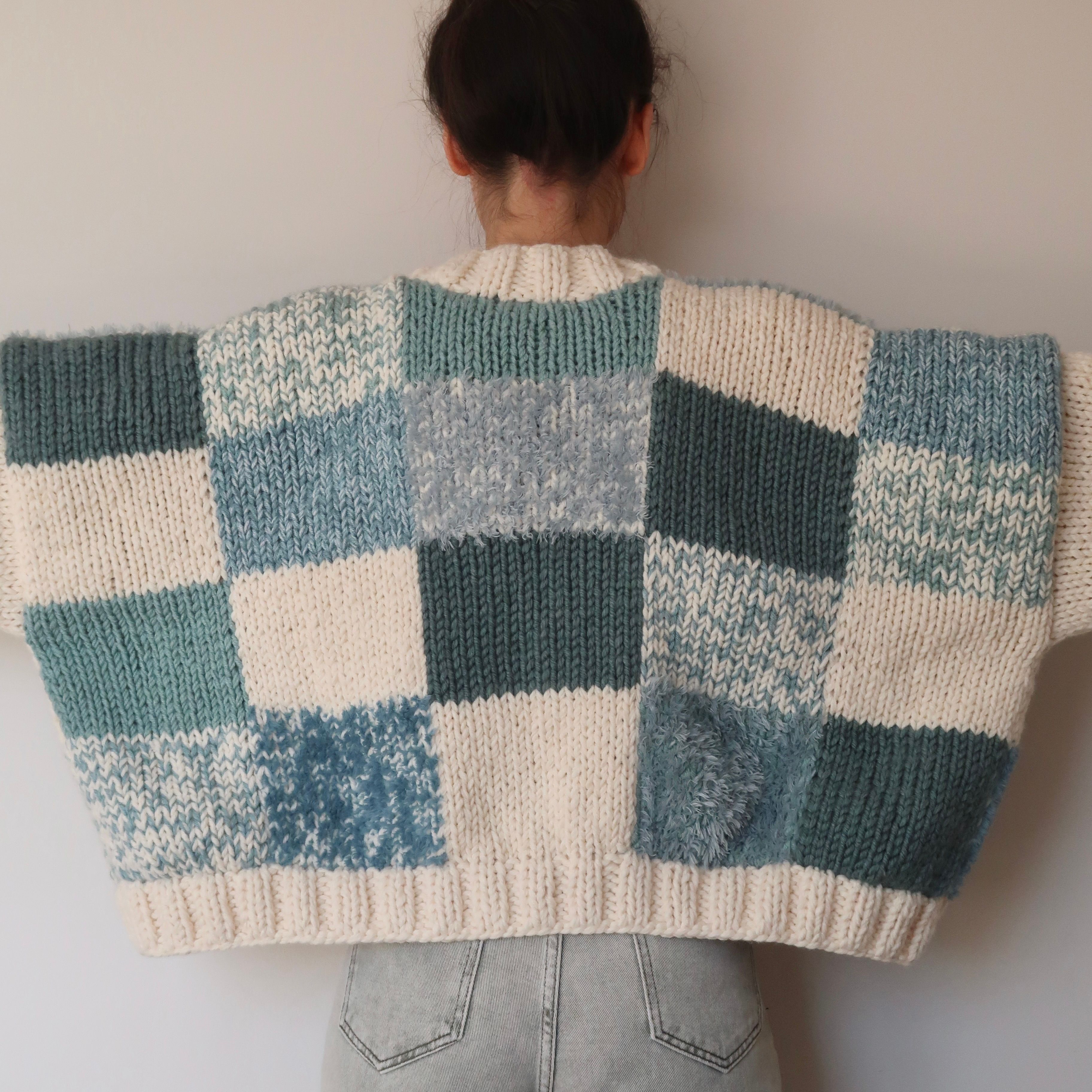 Matcha Mint Latte Patchwork Cardigan