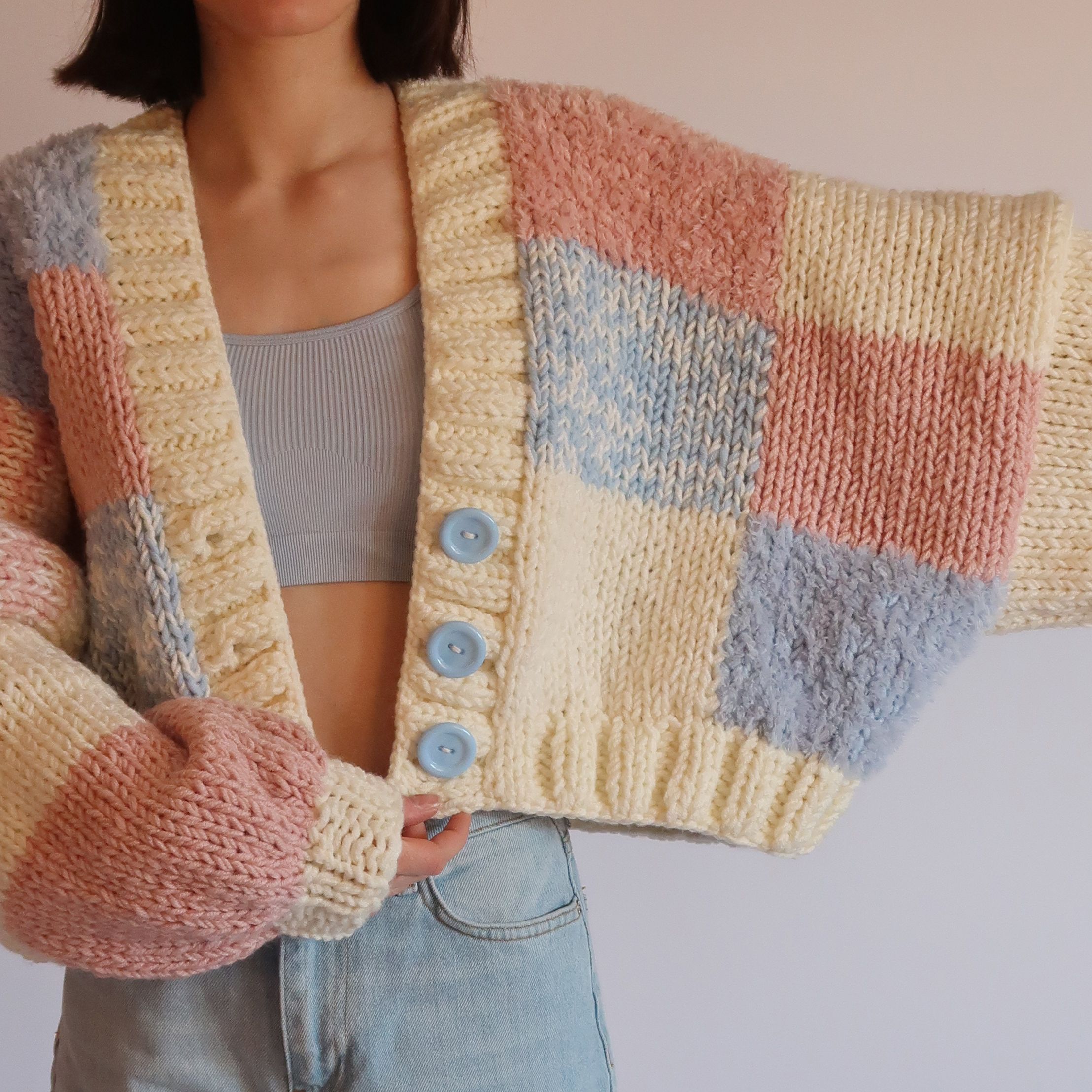 Cotton Candy Patchwork Cardigan