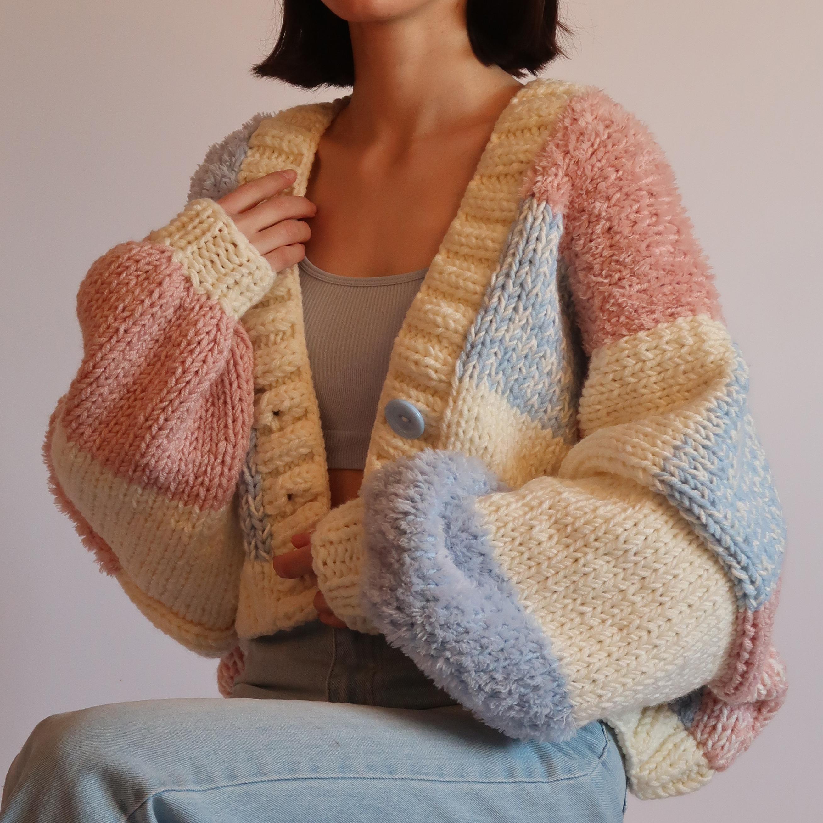 Cotton Candy Patchwork Cardigan