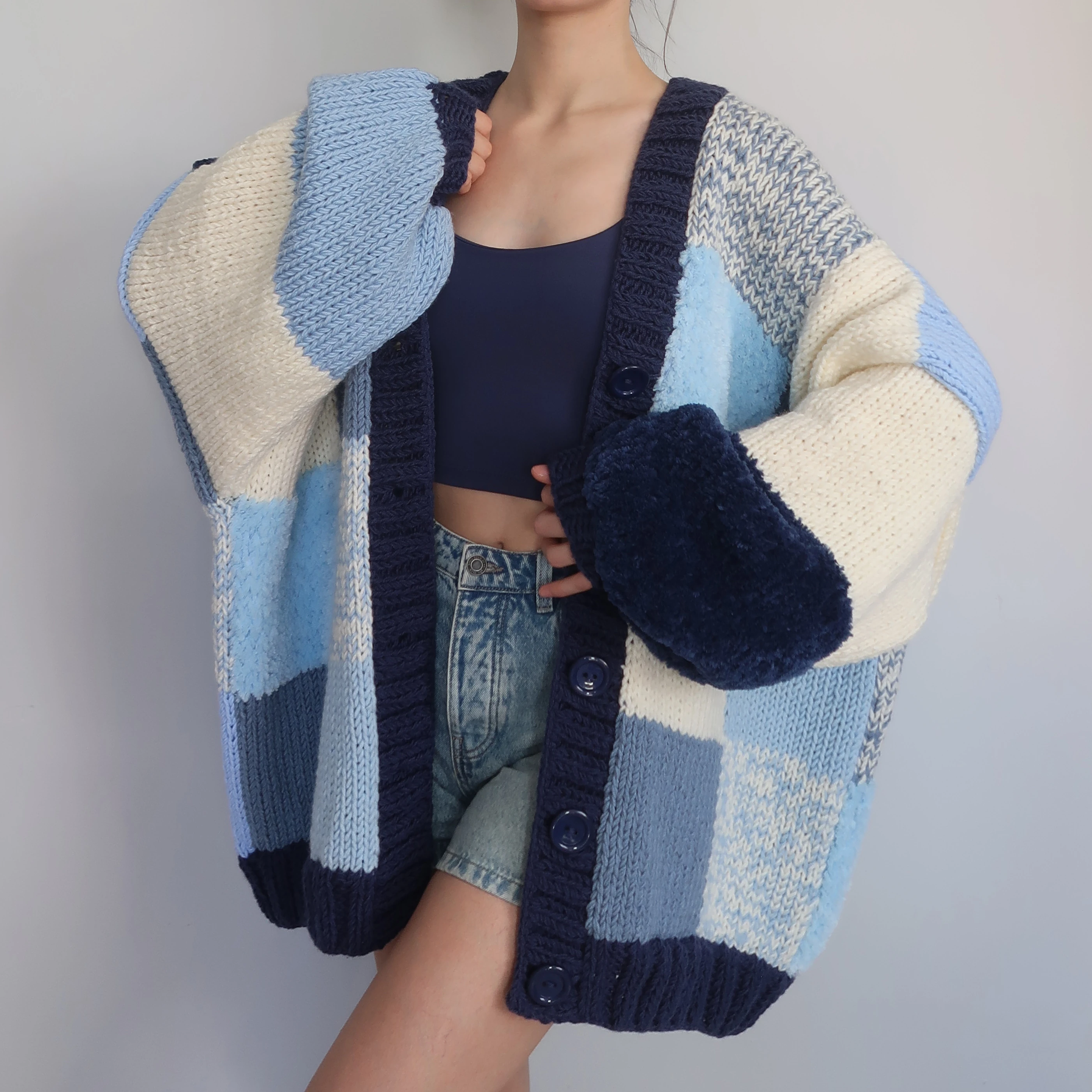 Thinner Arctic Embrace Patchwork Cardigan
