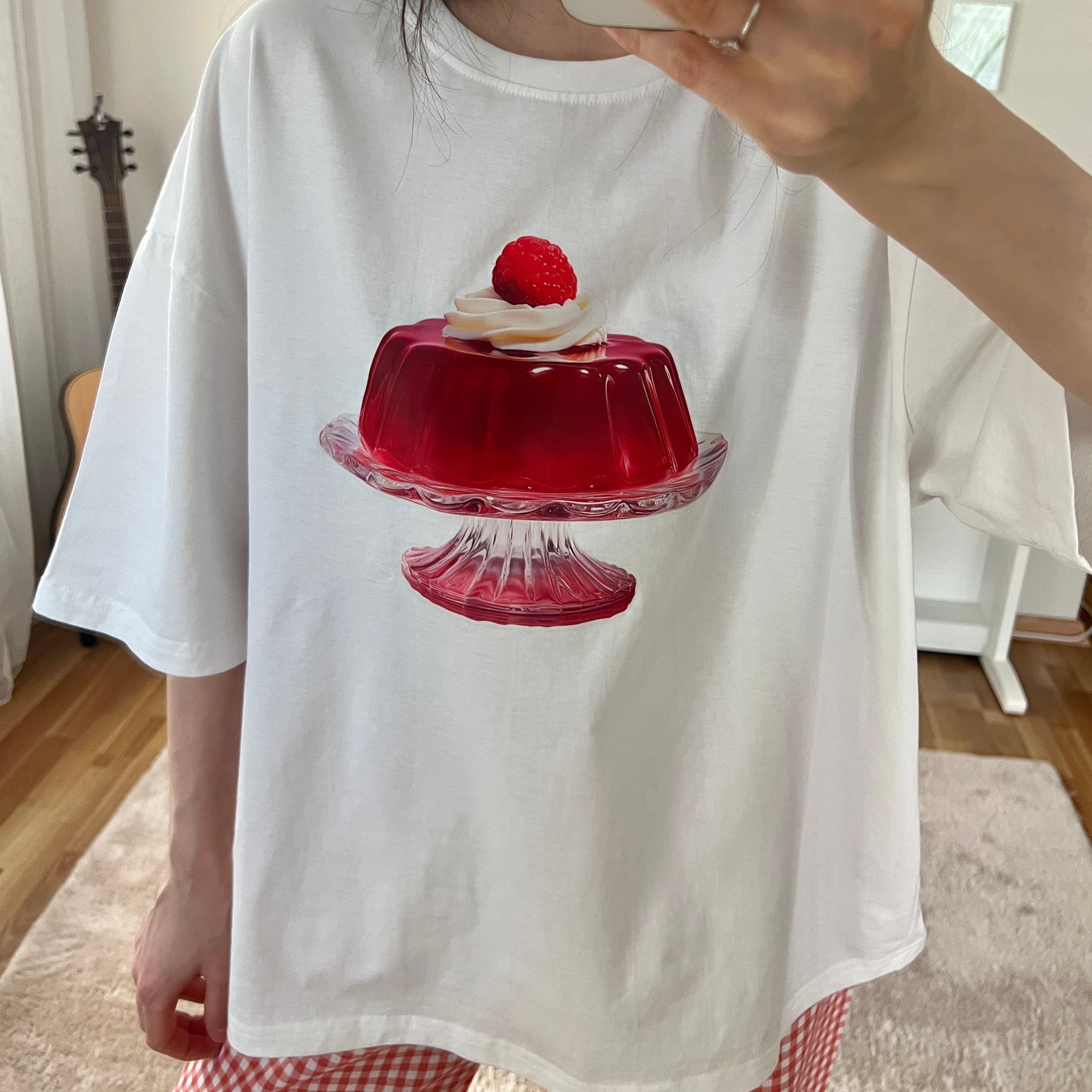 100% Cotton Crew Neck Boxy Fit Unisex Short Sleeve T-Shirt - Jelly