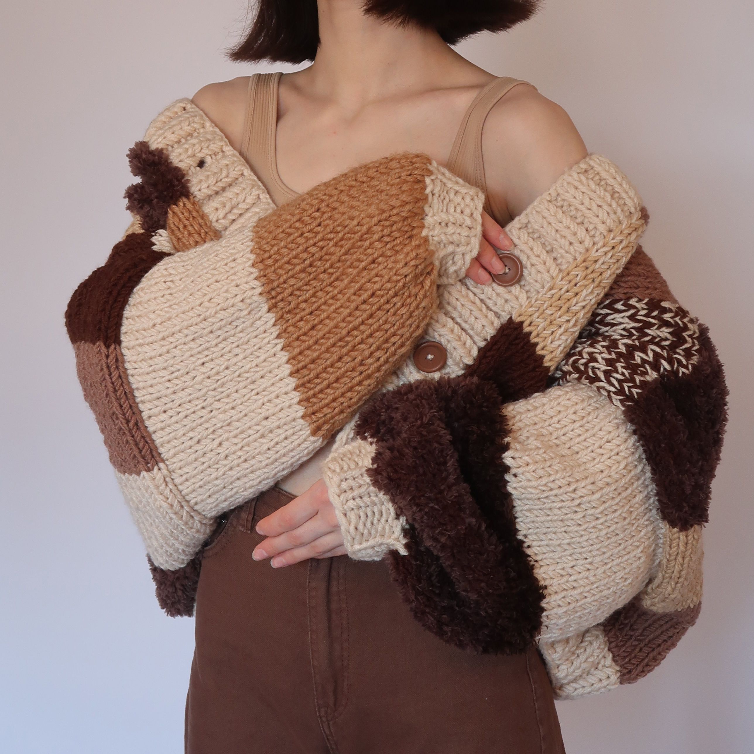 Dark Chocolate Patchwork Cardigan