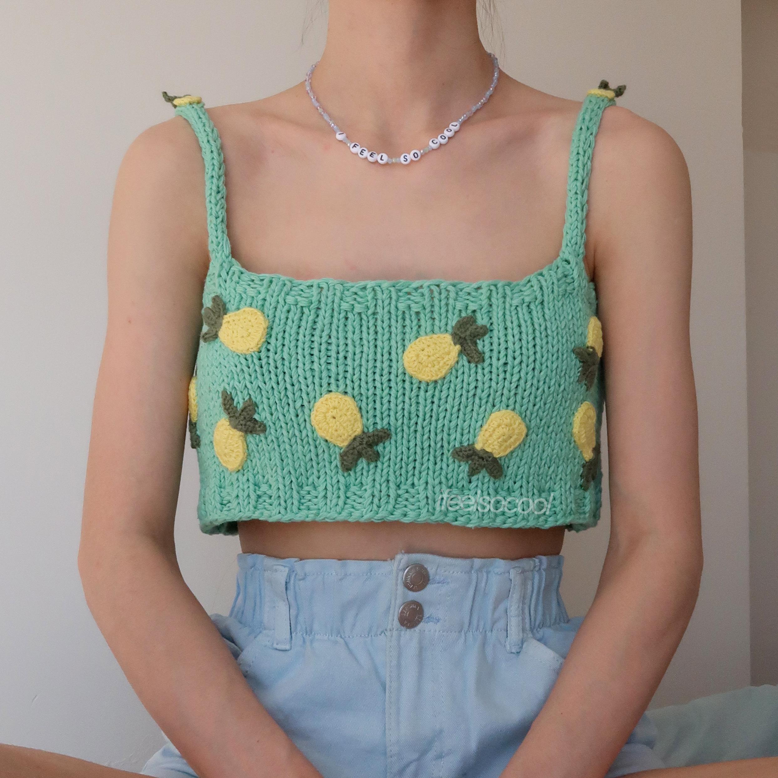 Pineapple Hand-knitted Crop Top