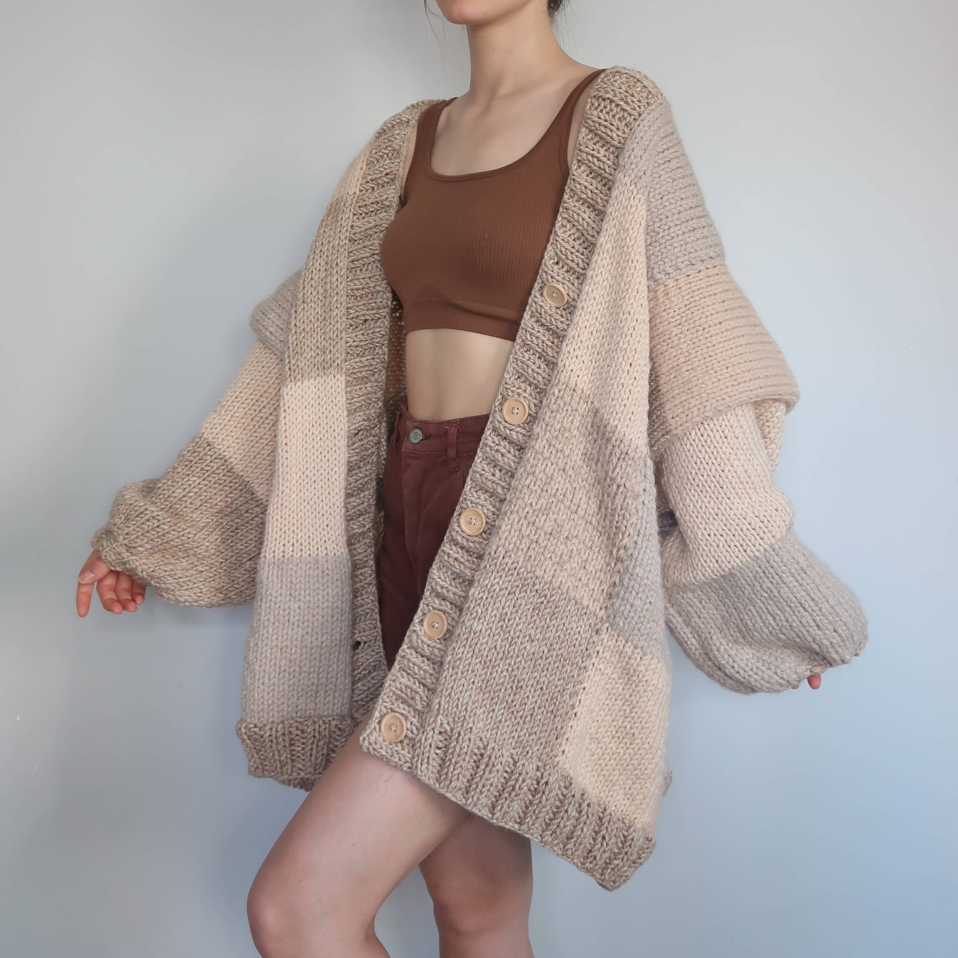 Thinner Wood Patchwork Cardigan