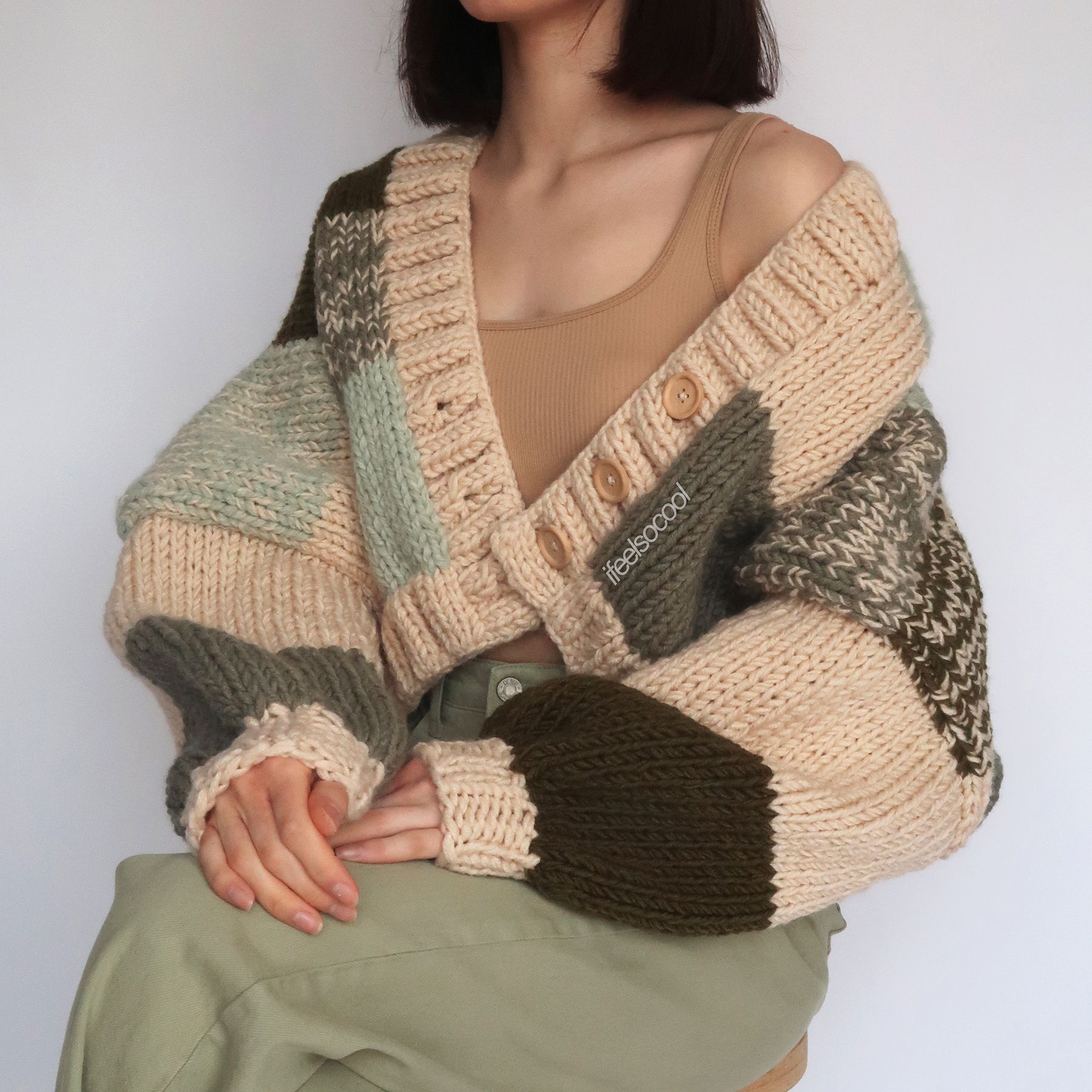 Ivy Leaves Patchwork Cardigan