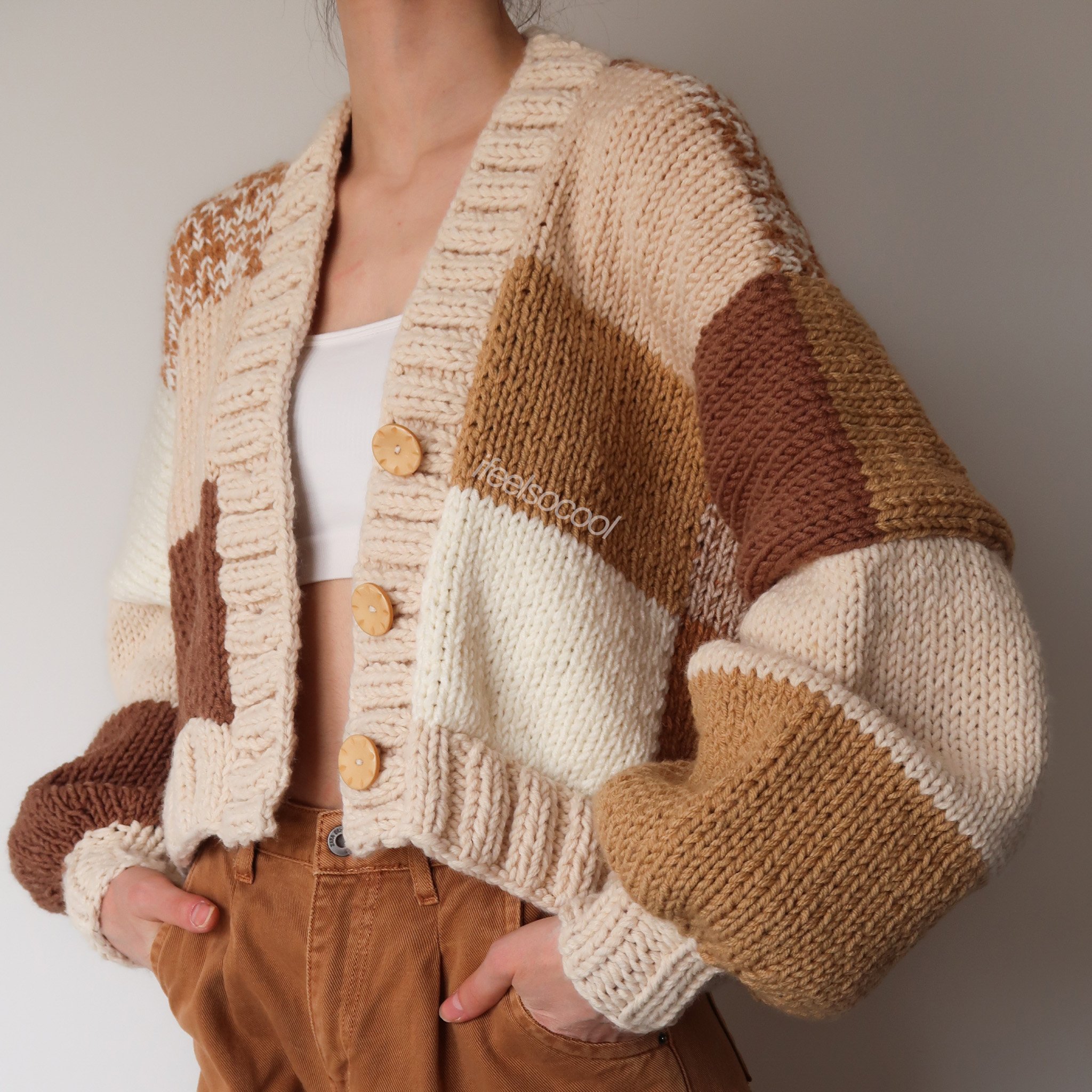 Cinnamon Patchwork Cardigan