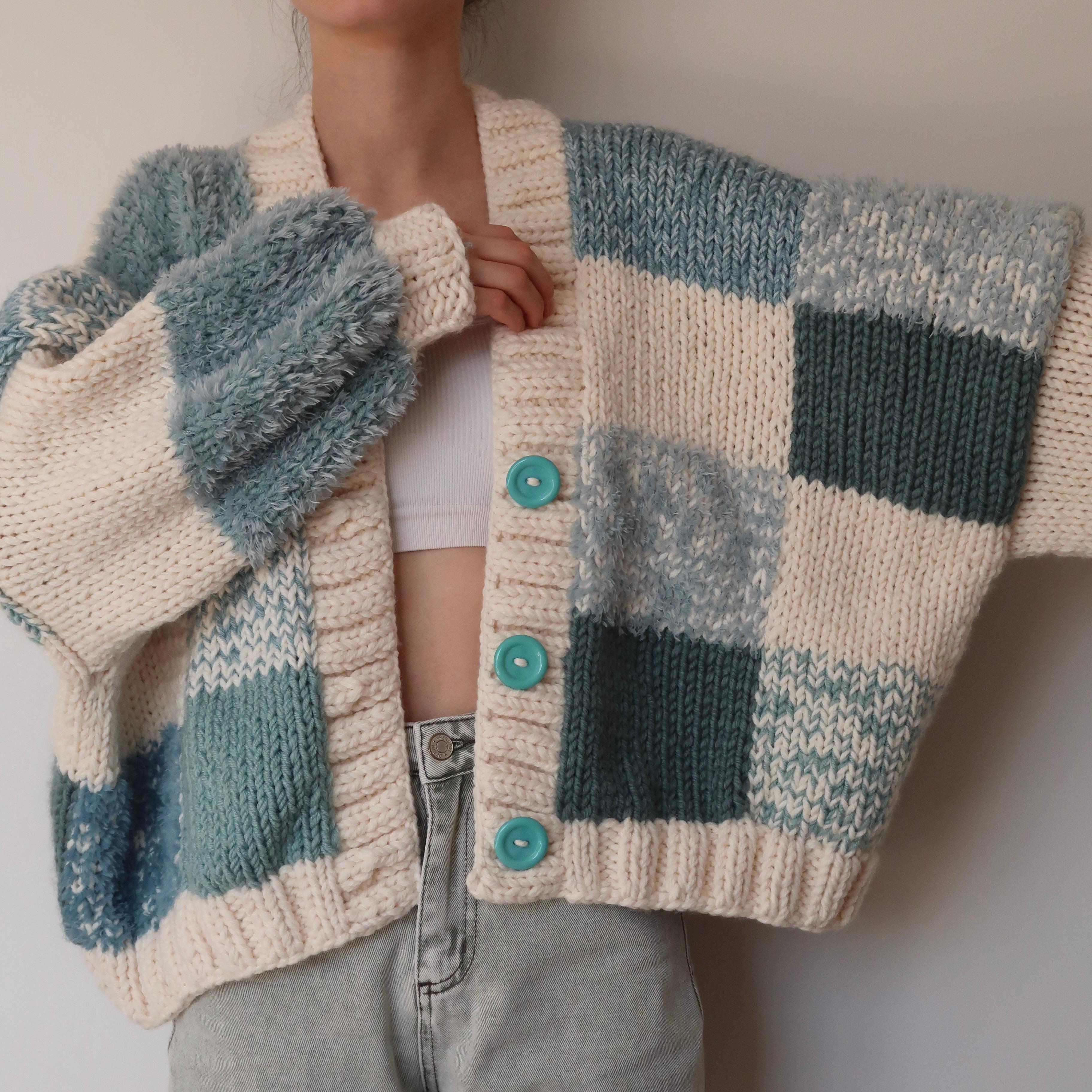 Matcha Mint Latte Patchwork Cardigan