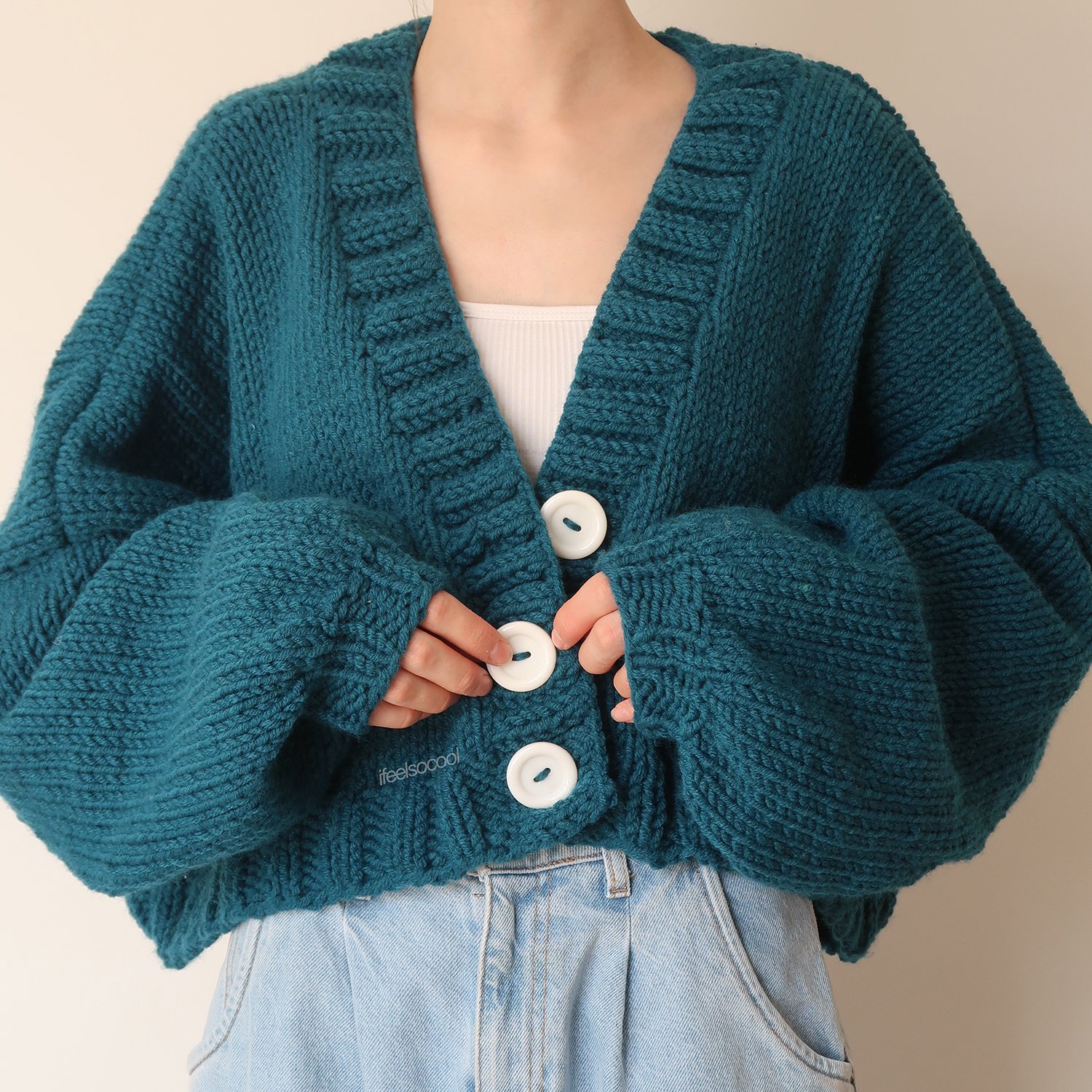 Petrol Daisy Pocket Cardigan