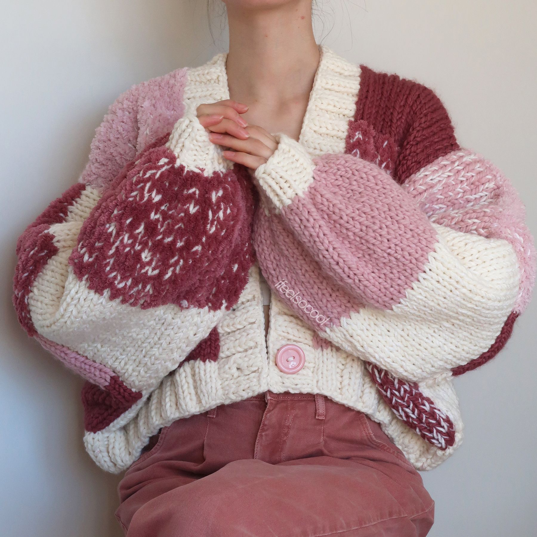 Cherry Blossom Patchwork Cardigan