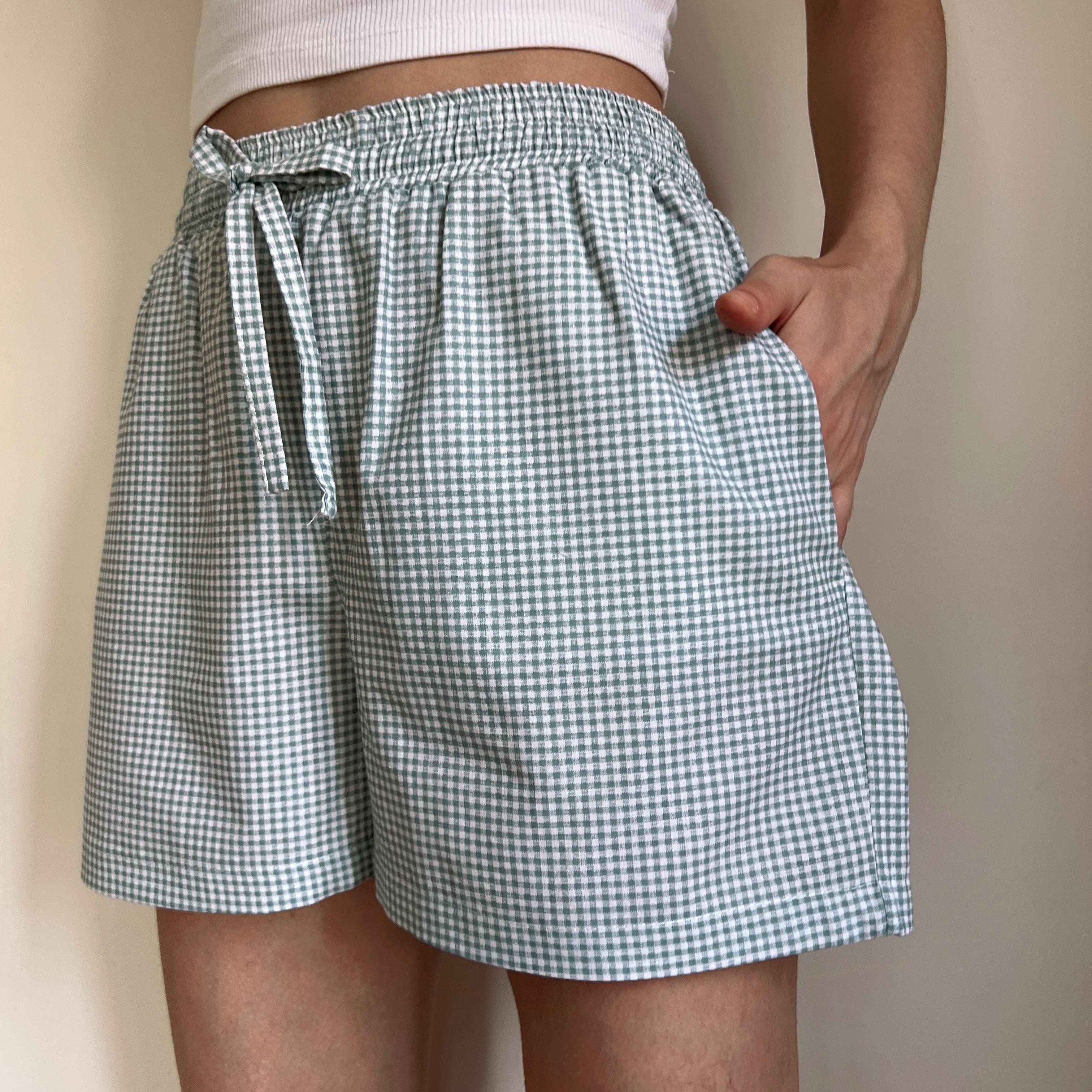 Cotton Handmade Gingham Boxer Shorts